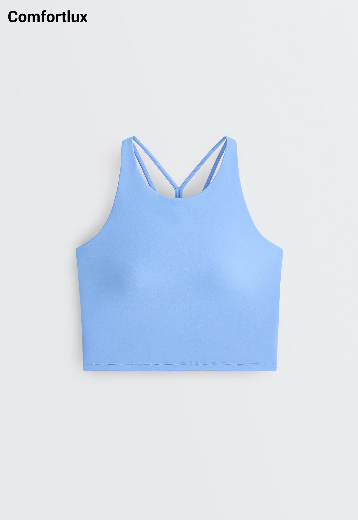 Comfortlux strappy tank top with cups — PALE LAVENDER BLUE