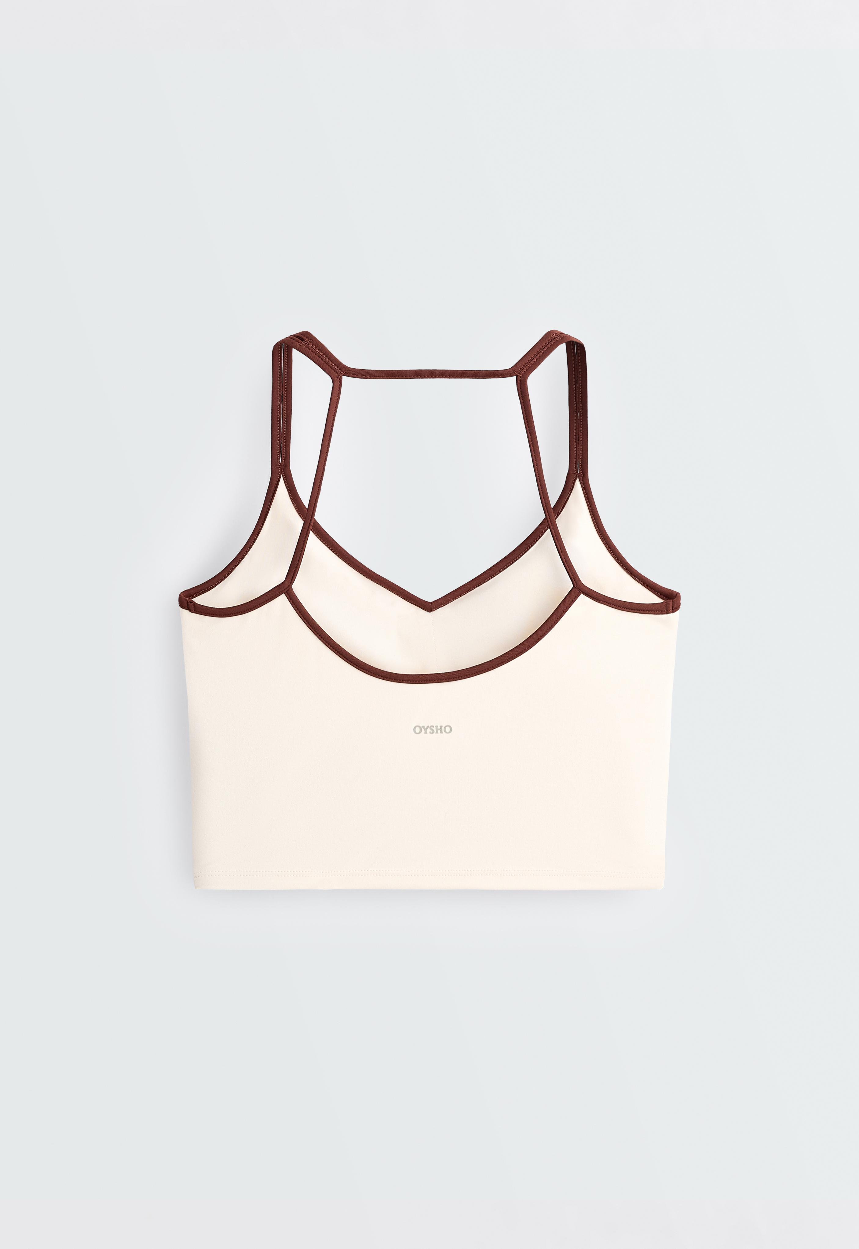 Comfortlux contrast strap tank top — PALE ECRU