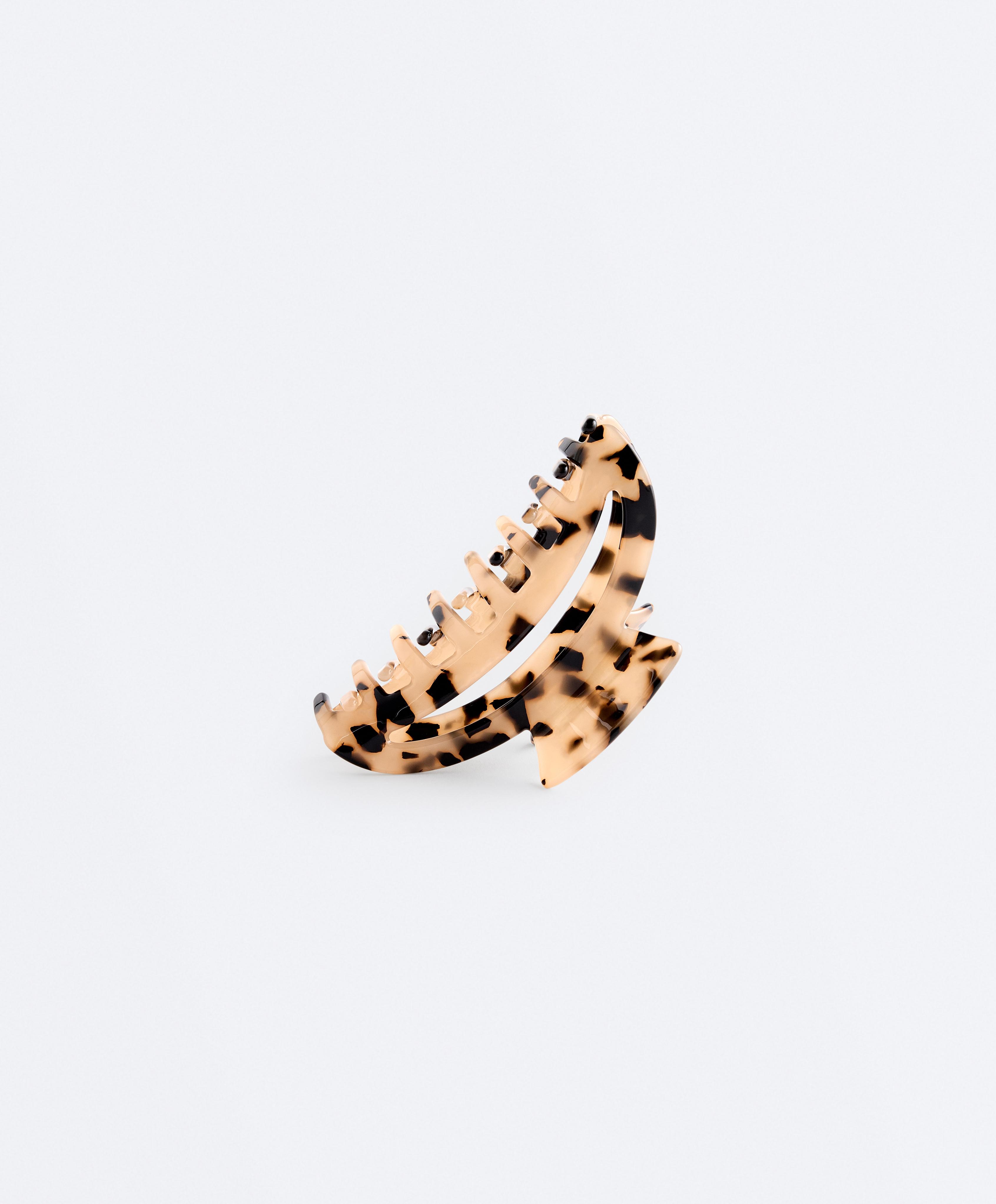 Large tortoiseshell hair clip — BLACK