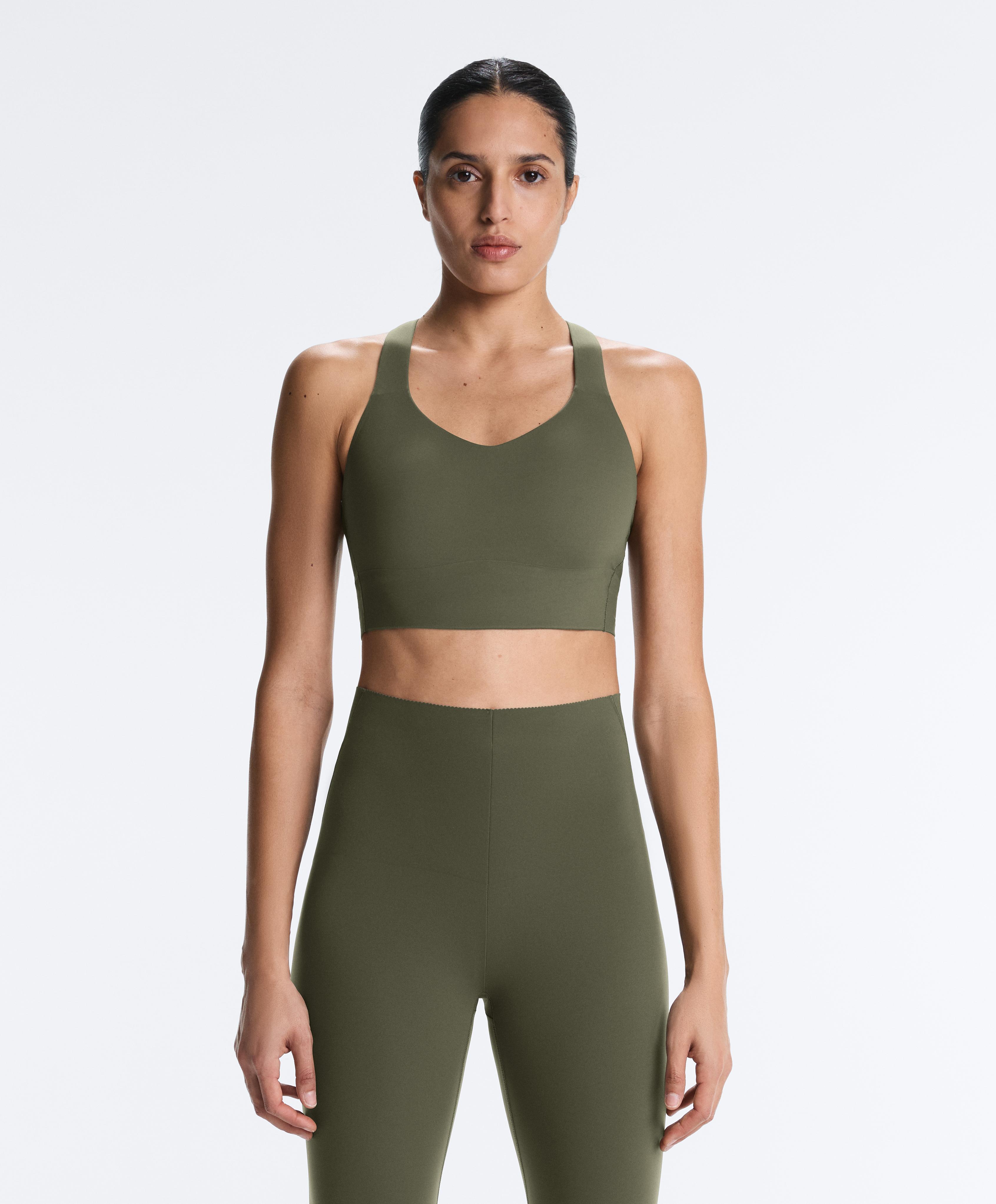 Medium-support Light Touch crossover bra — KHAKI