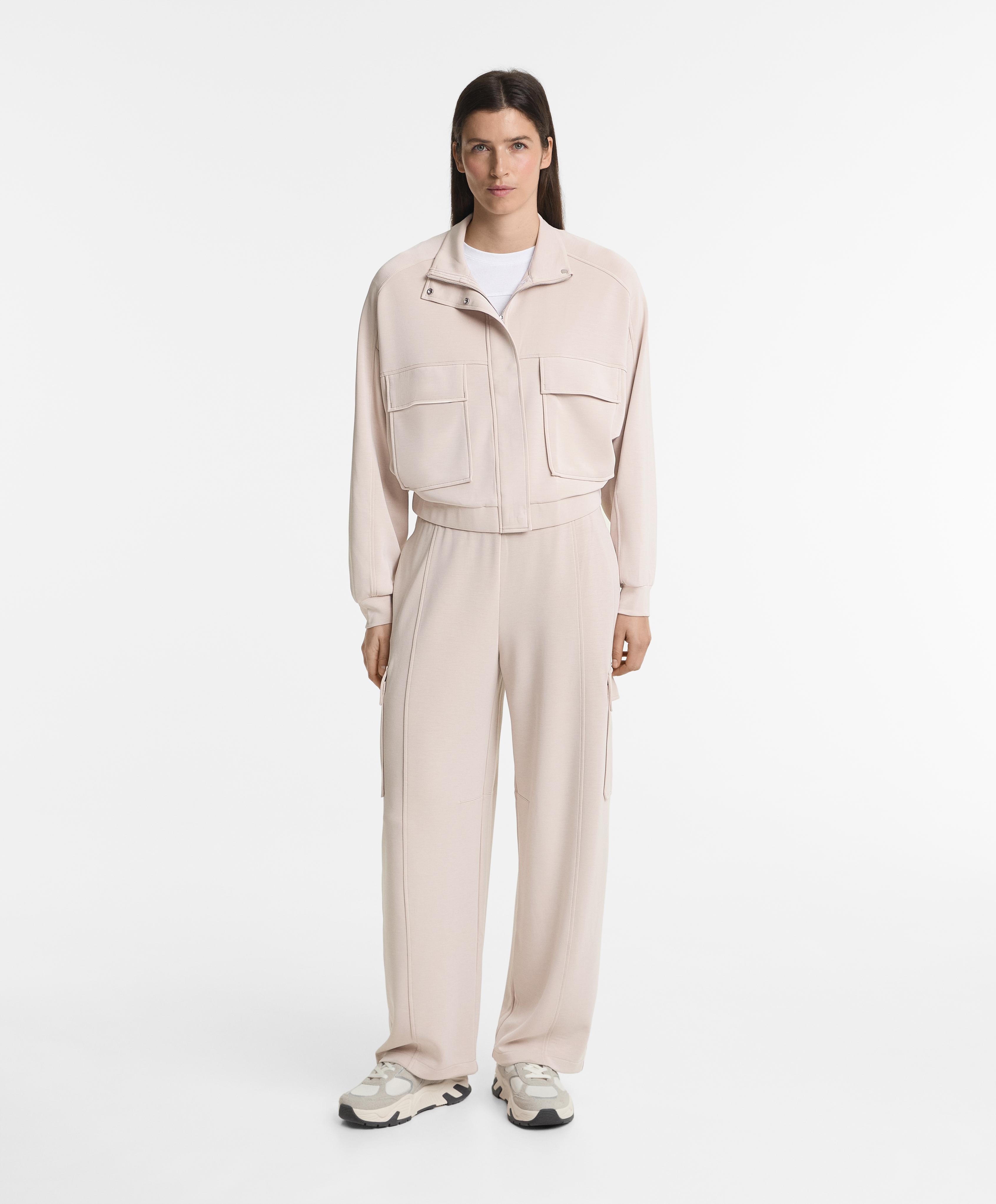 Light taupe cargo barrel tracksuit