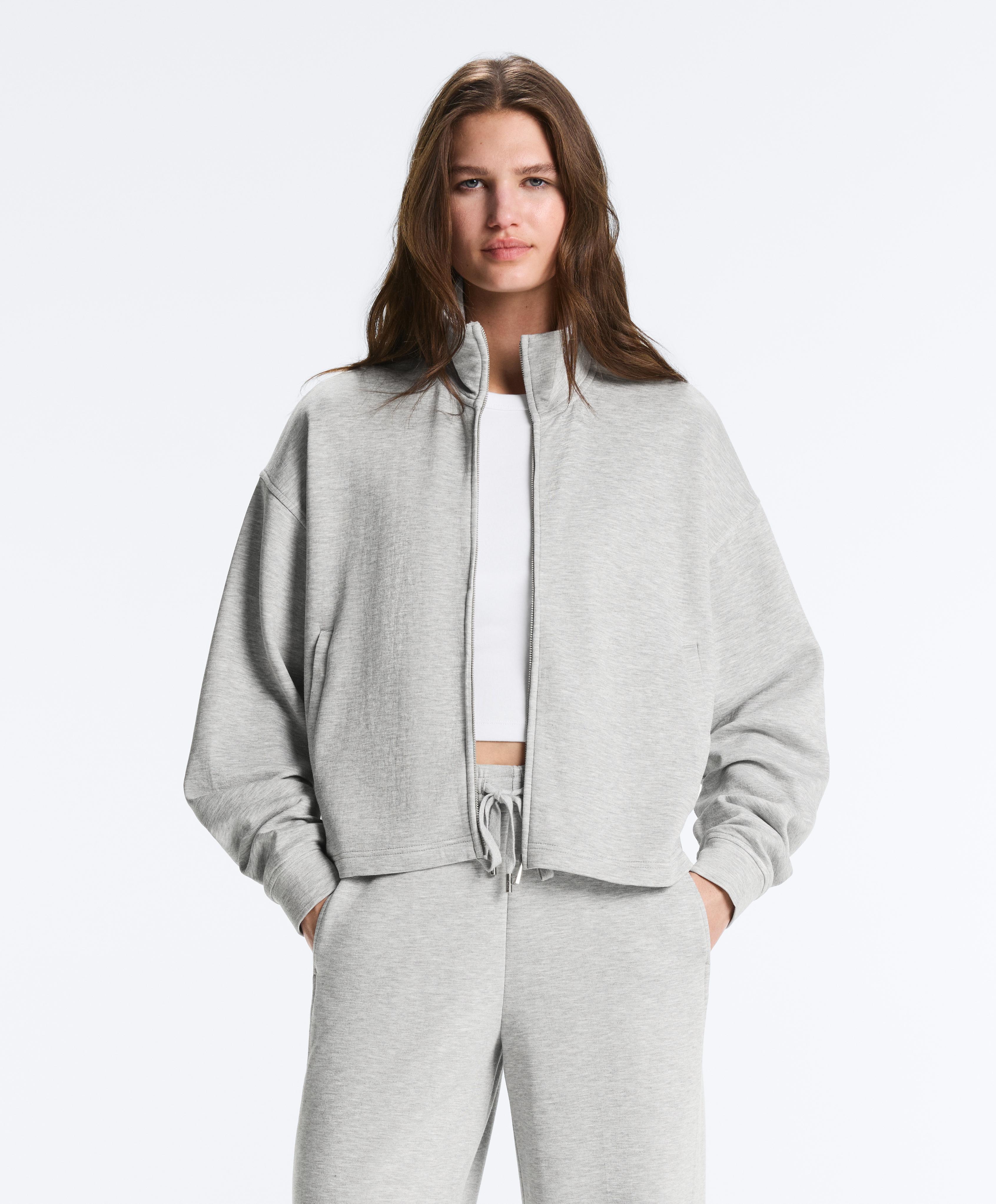 Mélange piqué jacket — GREY MELANGE
