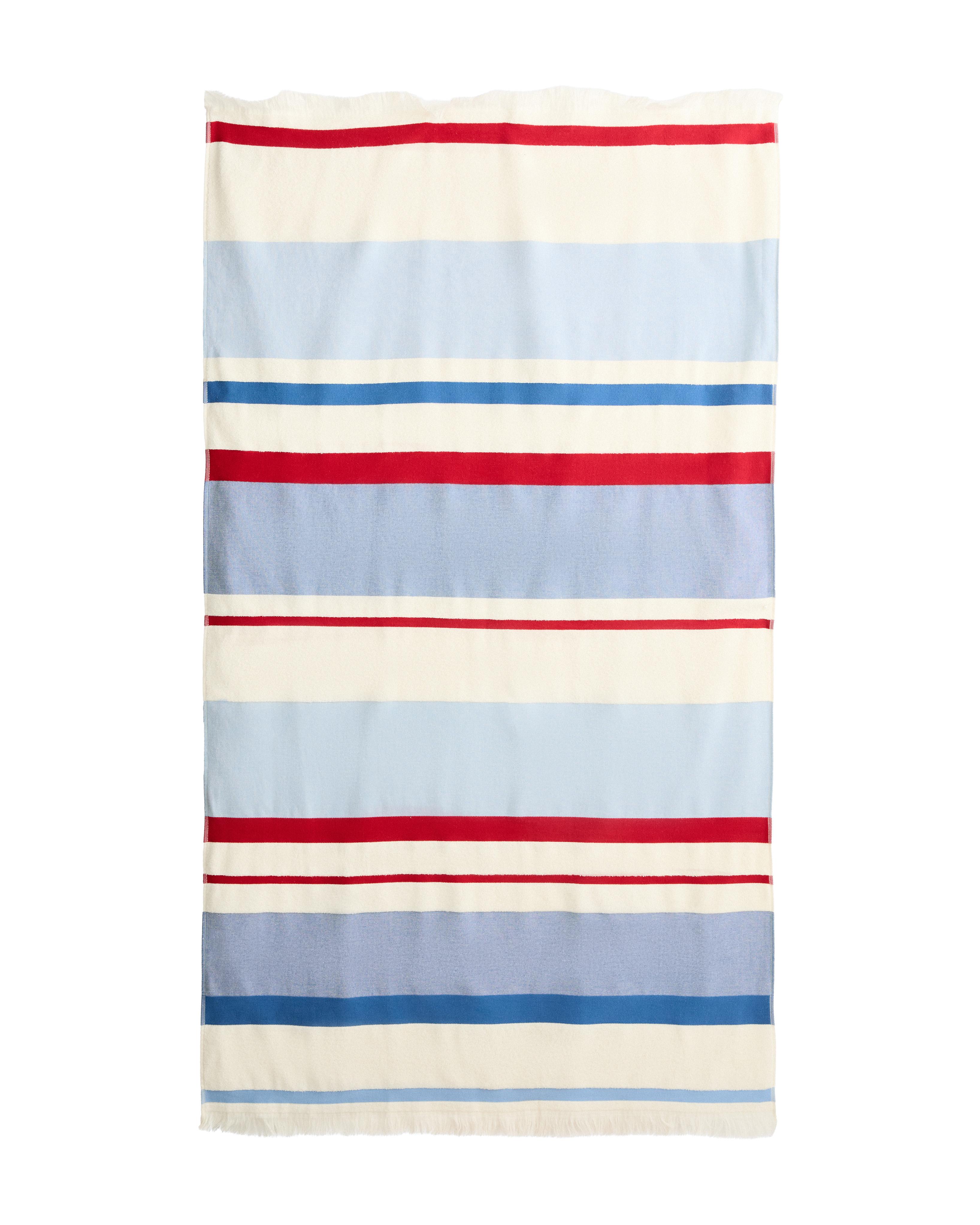 Striped 100% cotton towel — BLUE