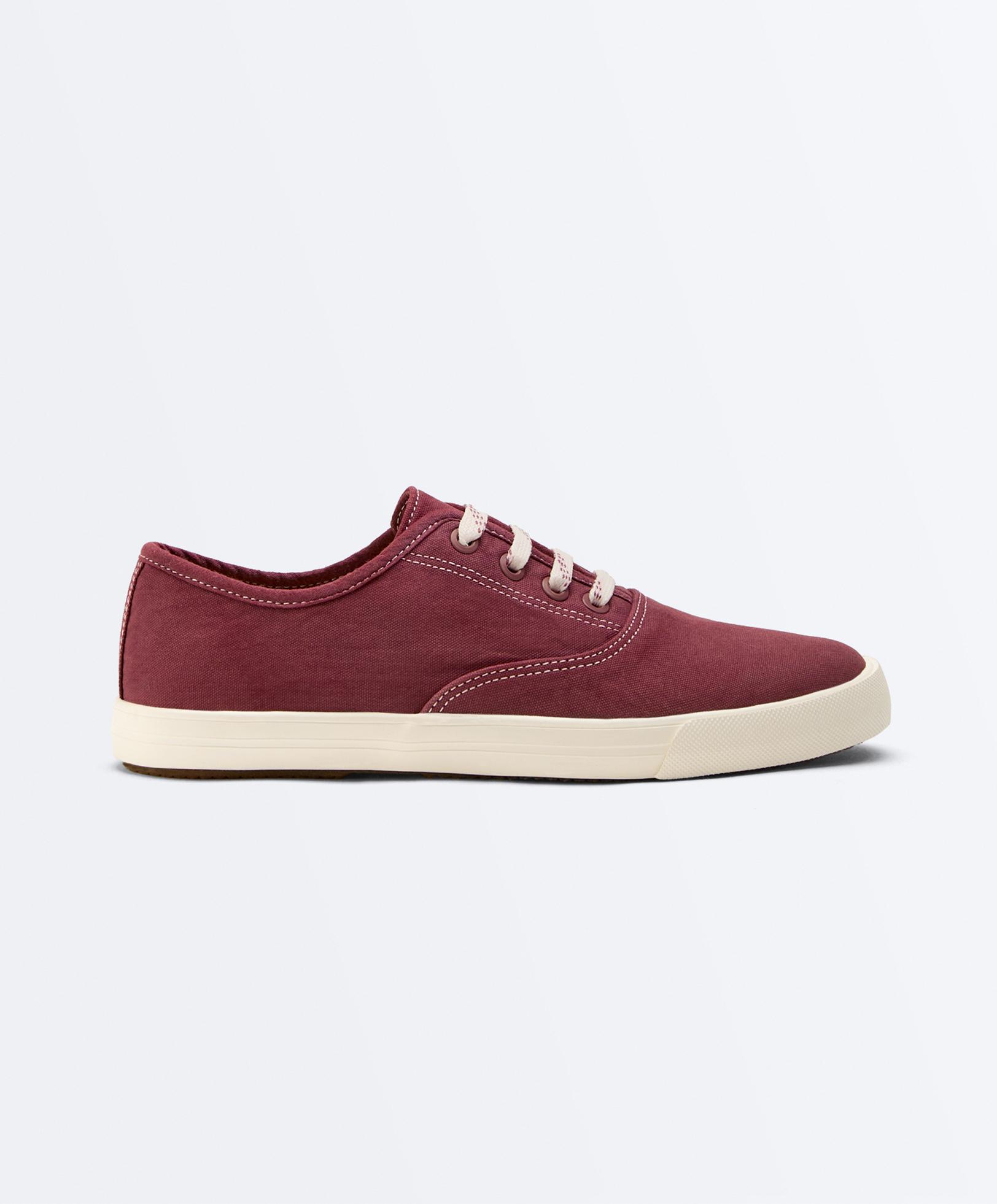 Canvas trainers — BURGUNDY