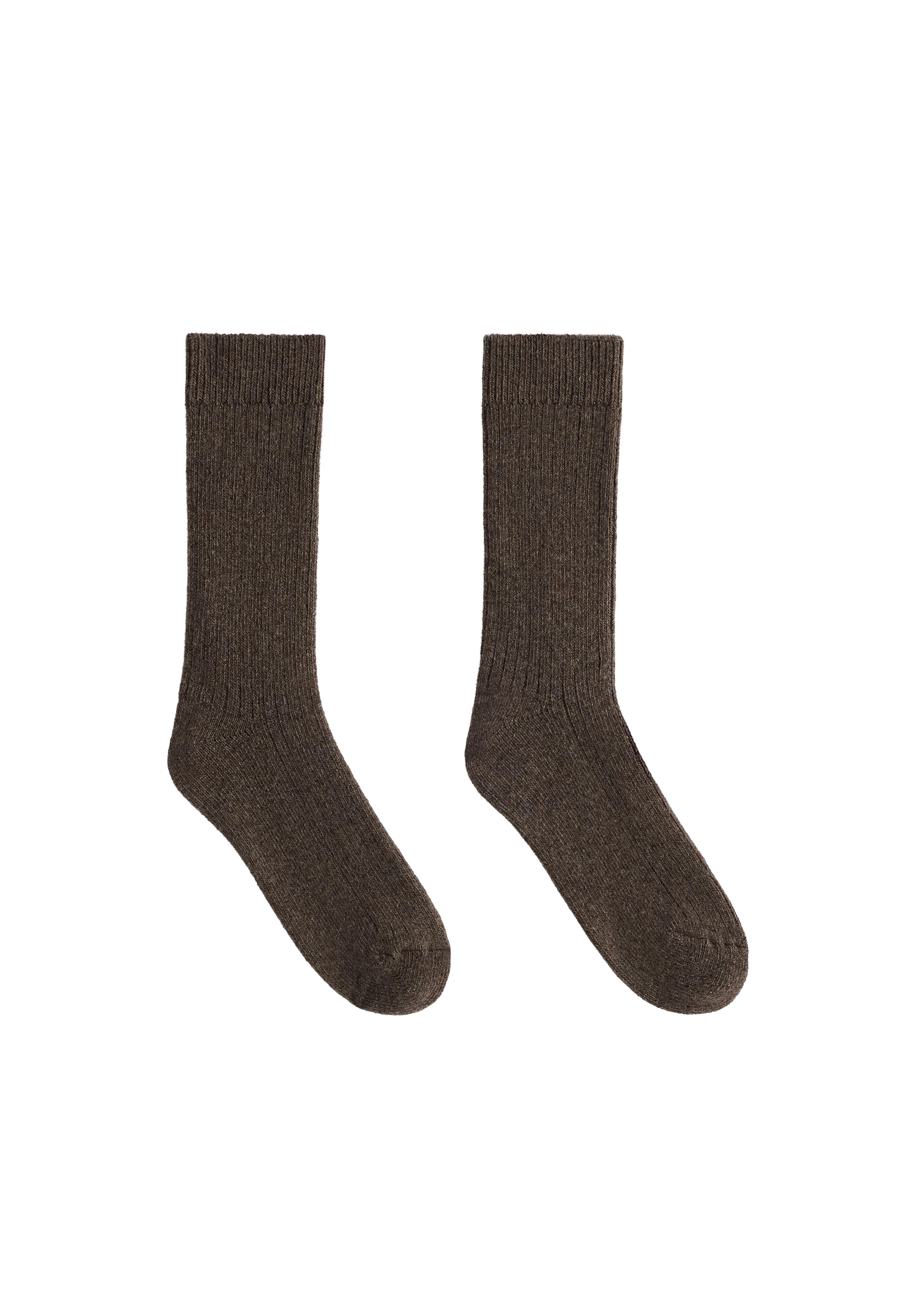 Classic socks in 18% cashmere 8% wool — CHOCOLATE