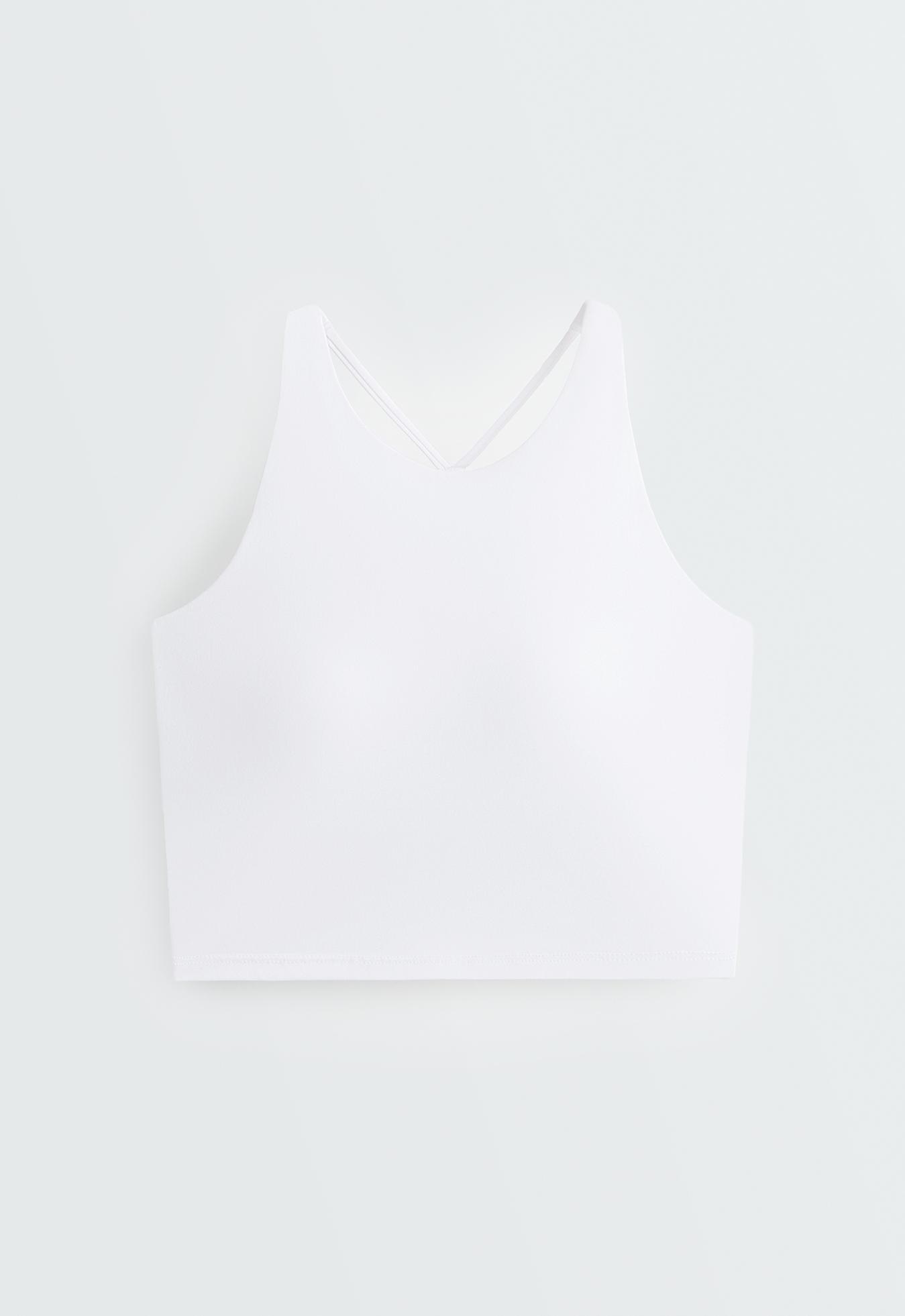Comfortlux strappy tank top with cups — WHITE 