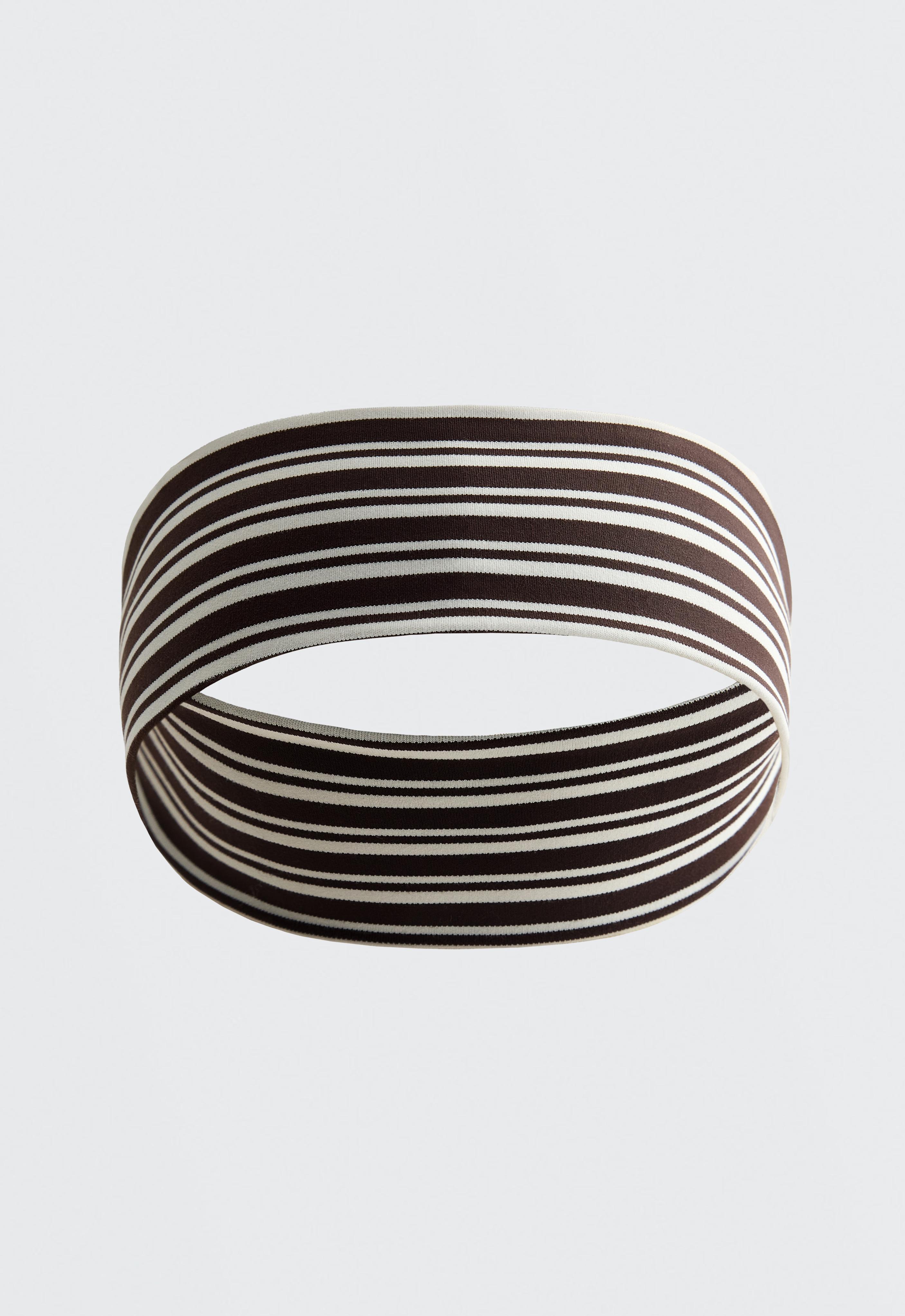 6 cm striped sports headband — DARK BROWN