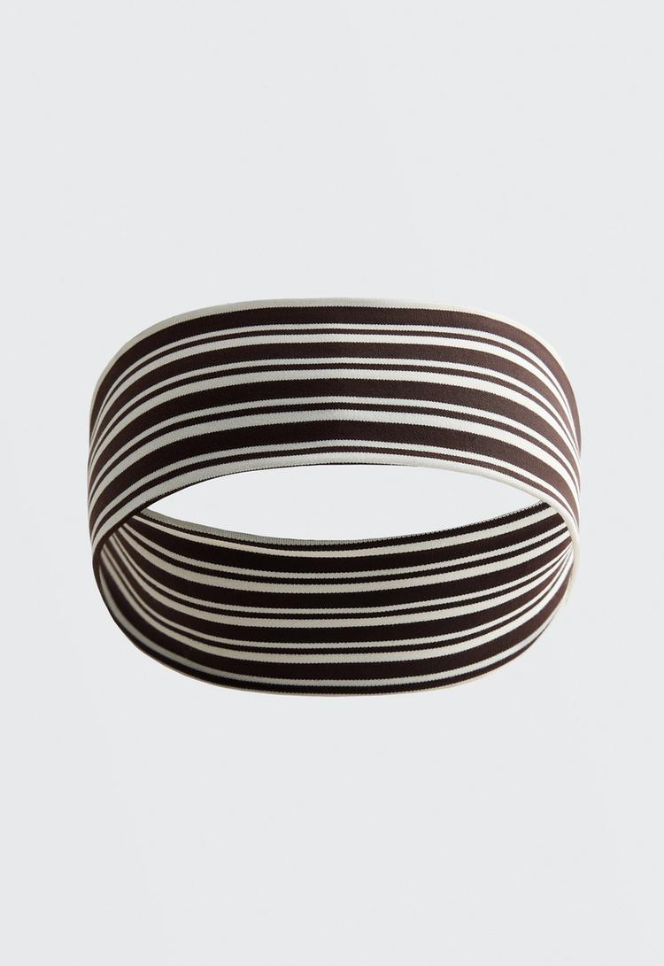 6 cm striped sports headband — DARK BROWN