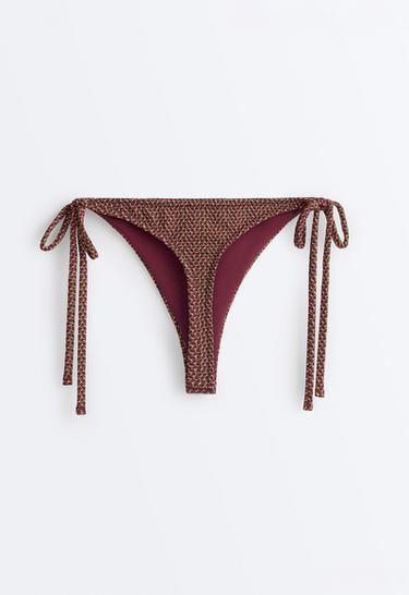 Geometric tie-side bikini thong — LIGHT KHAKI 7
