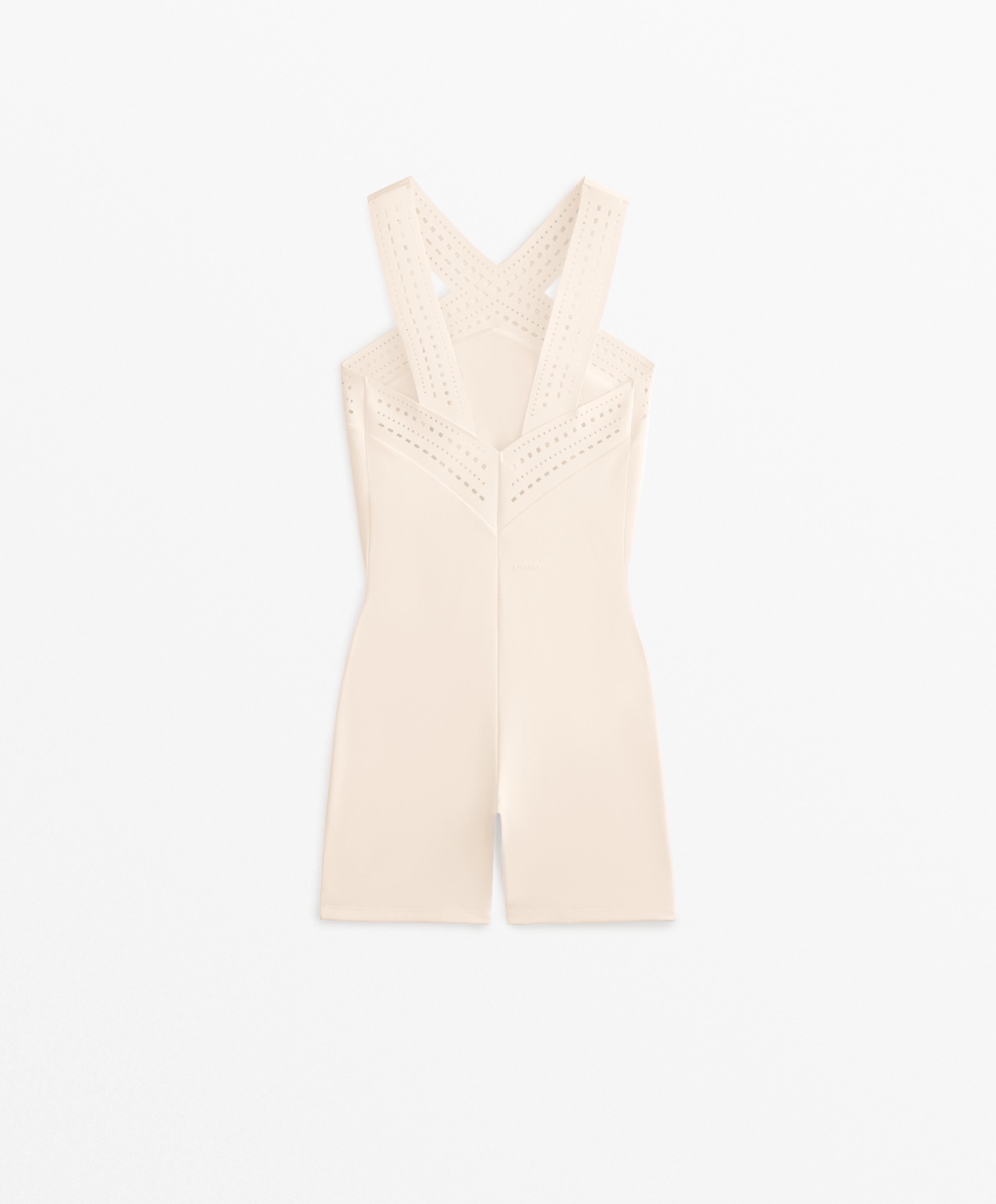 Compressive cutwork short jumpsuit