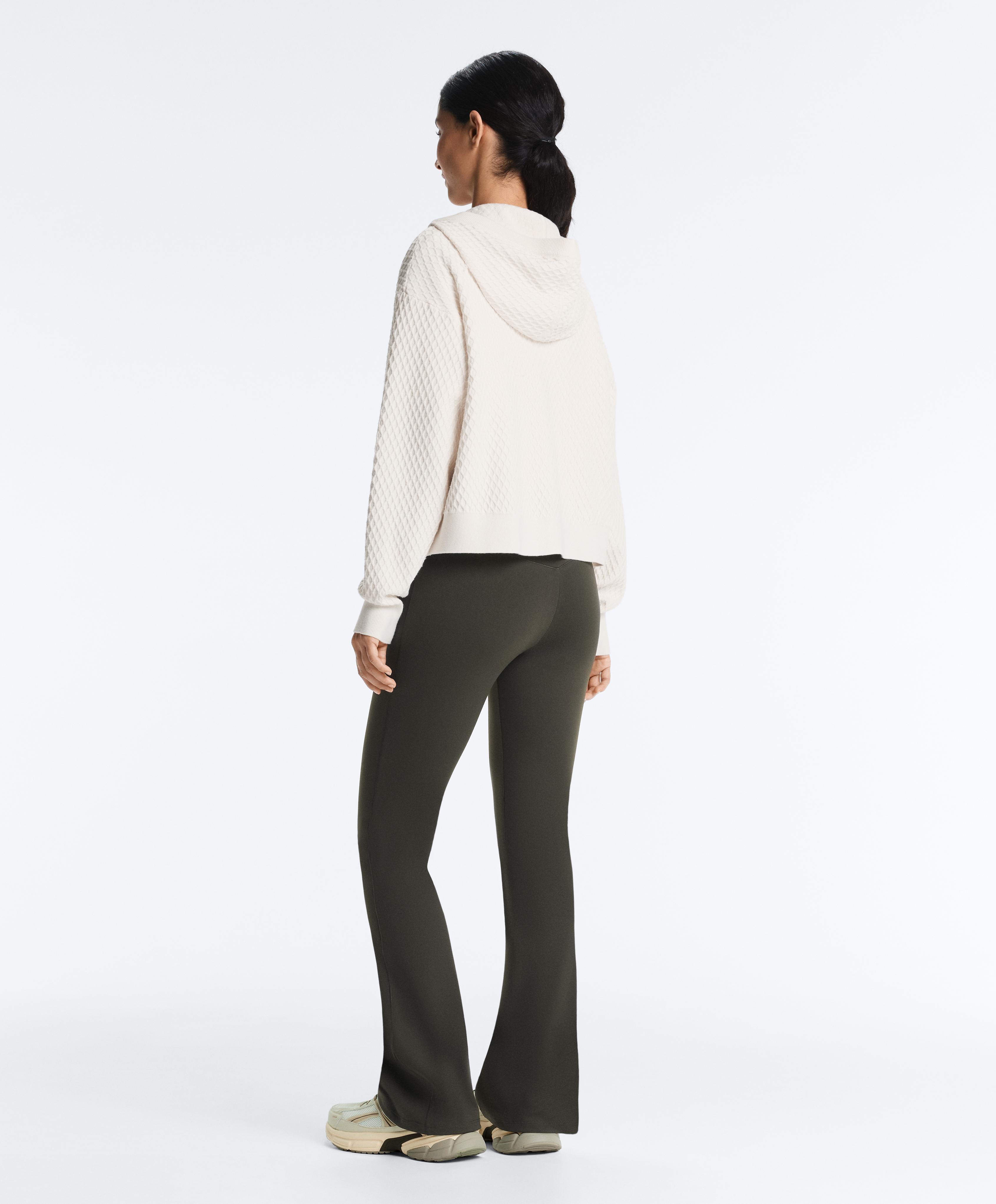 Structured knit hooded jacket — PALE ECRU