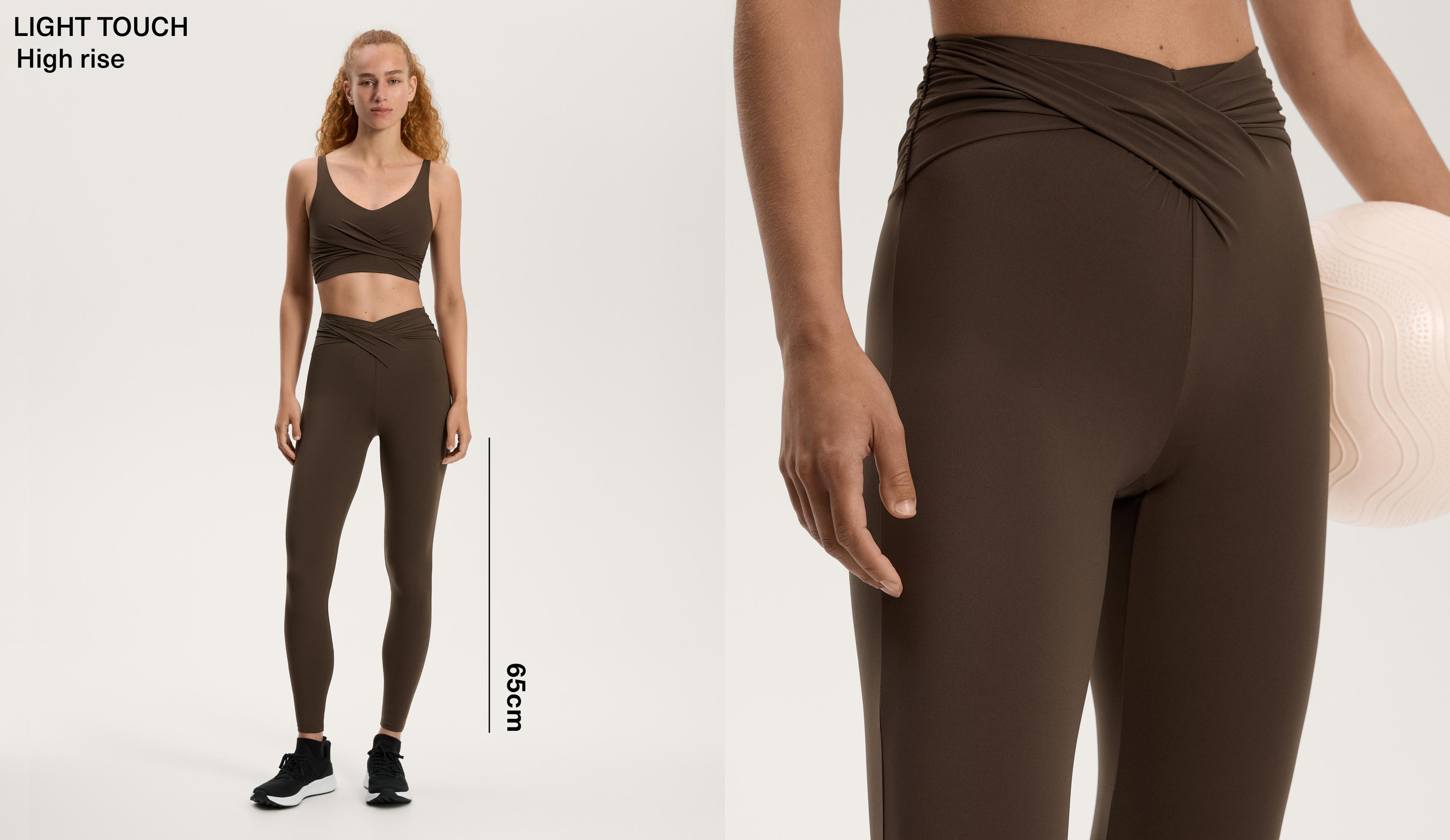 Light Touch draped V-cut ankle-length leggings