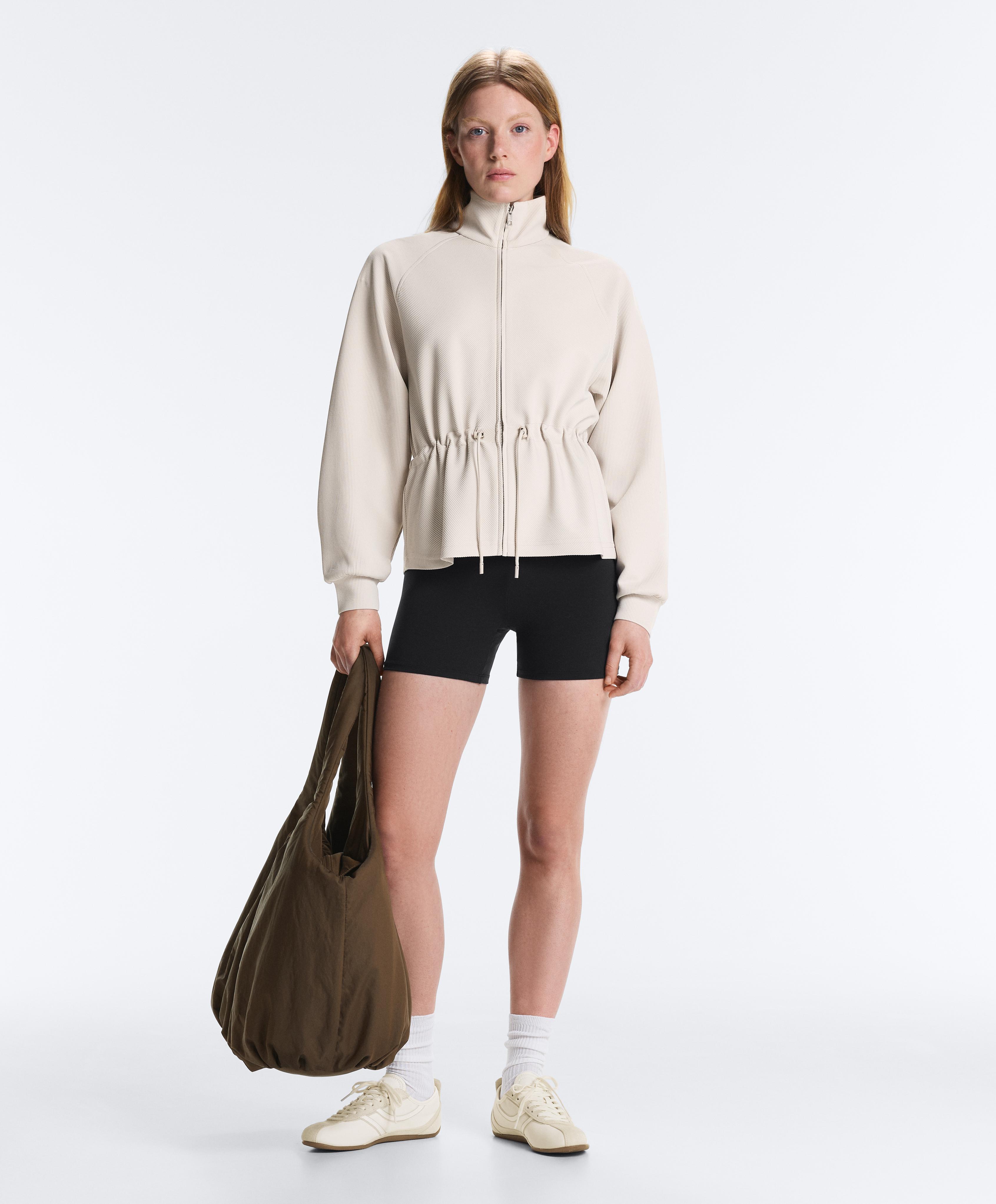 Adjustable waist jacket with 20% modal — PALE MINK