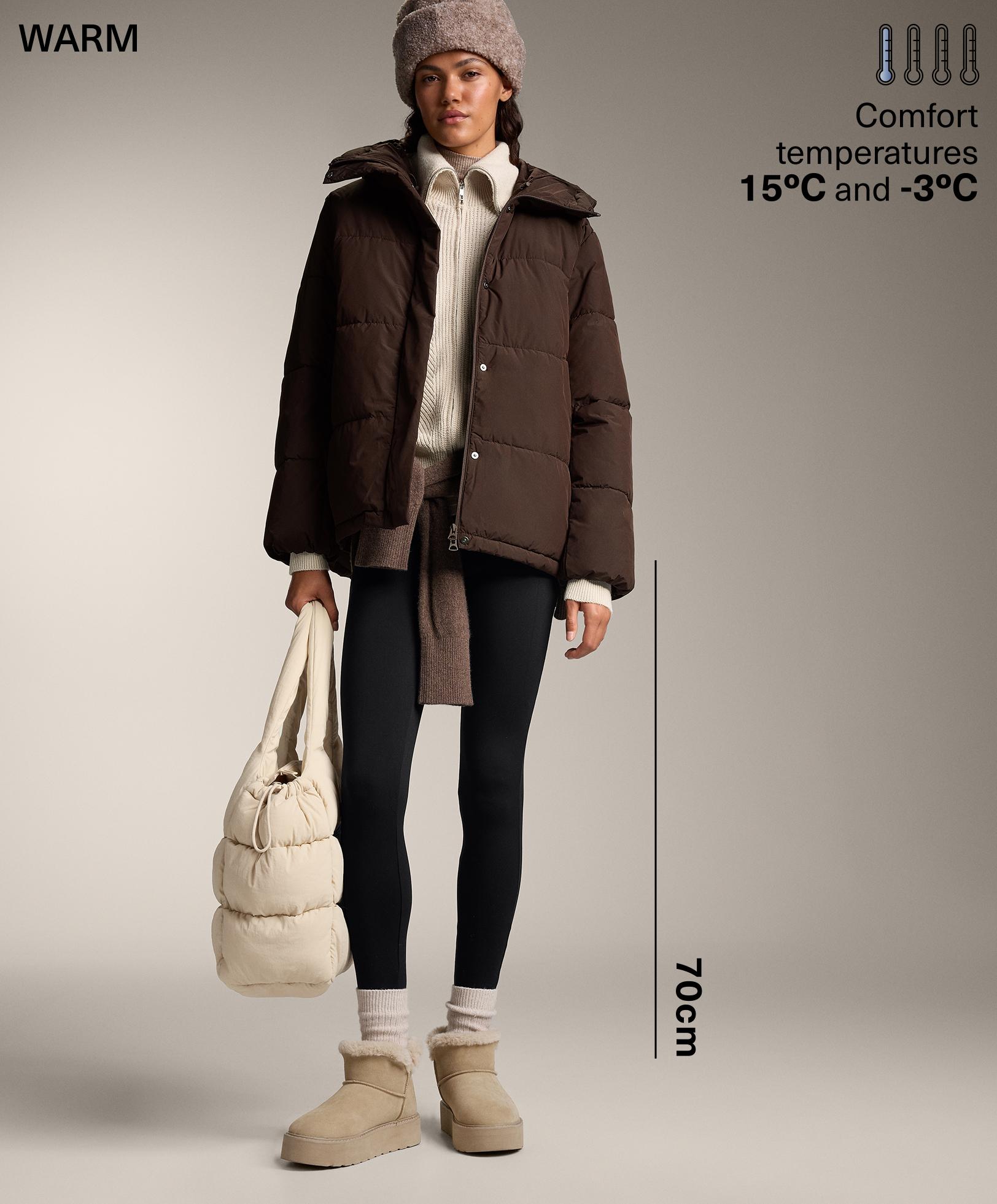 Warm 70cm high-rise ankle-length leggings