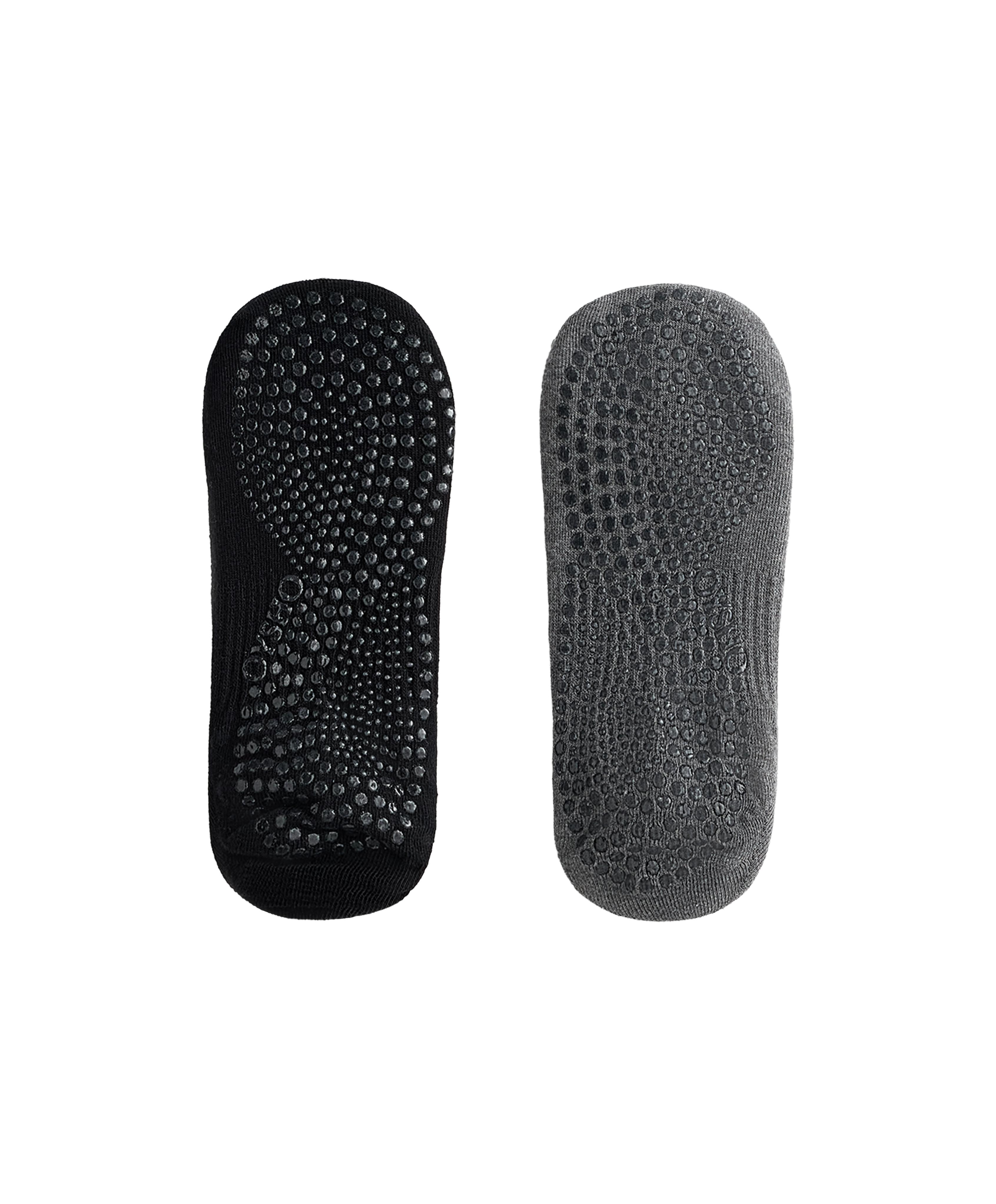 2 pairs of cotton blend yoga and Pilates socks — BLACK