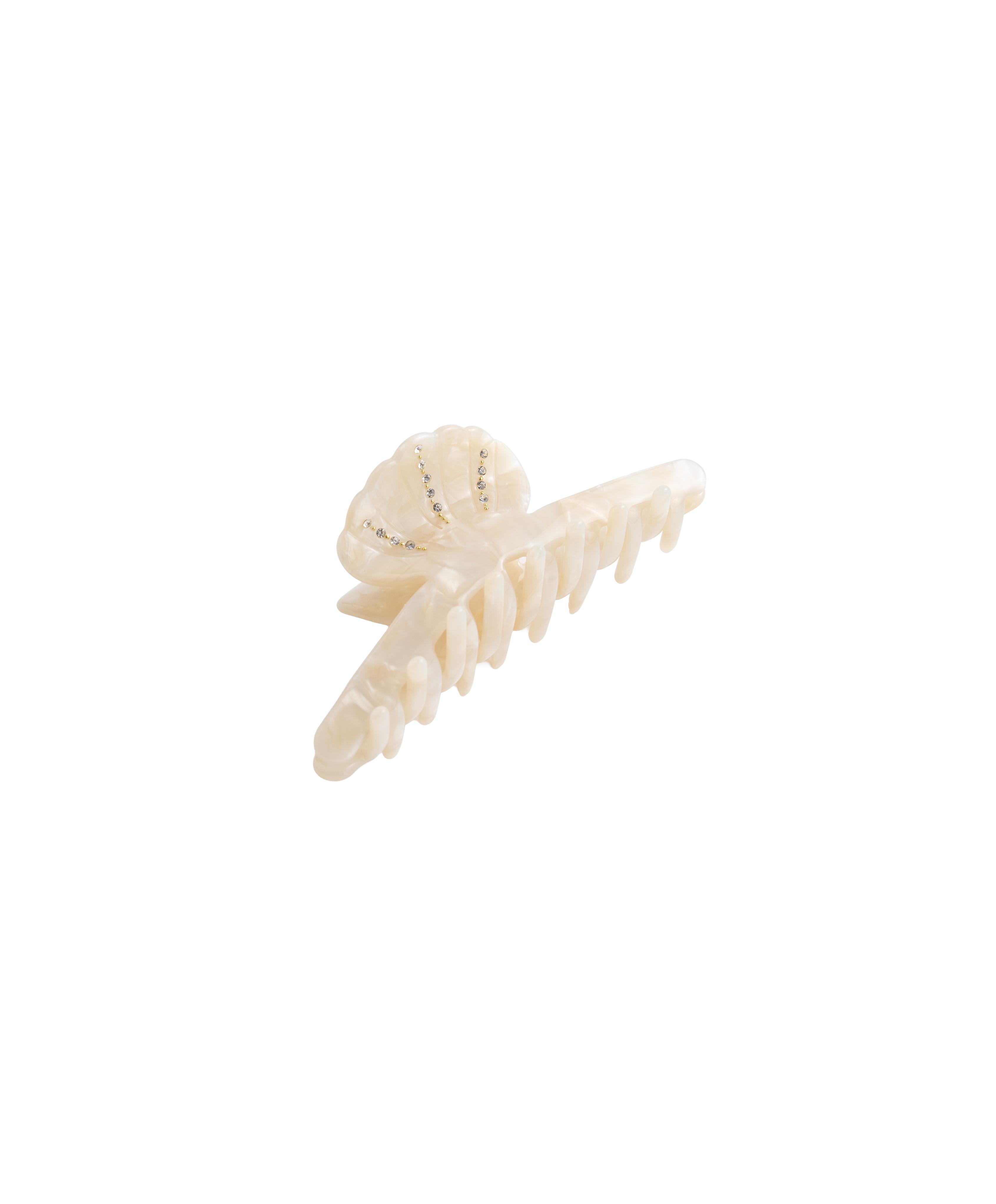 Large shell hair clip — OATMEAL