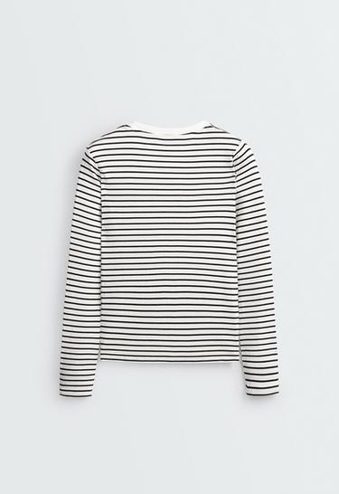Regular Fit long-sleeve cotton-blend striped T-shirt — BLACK 6