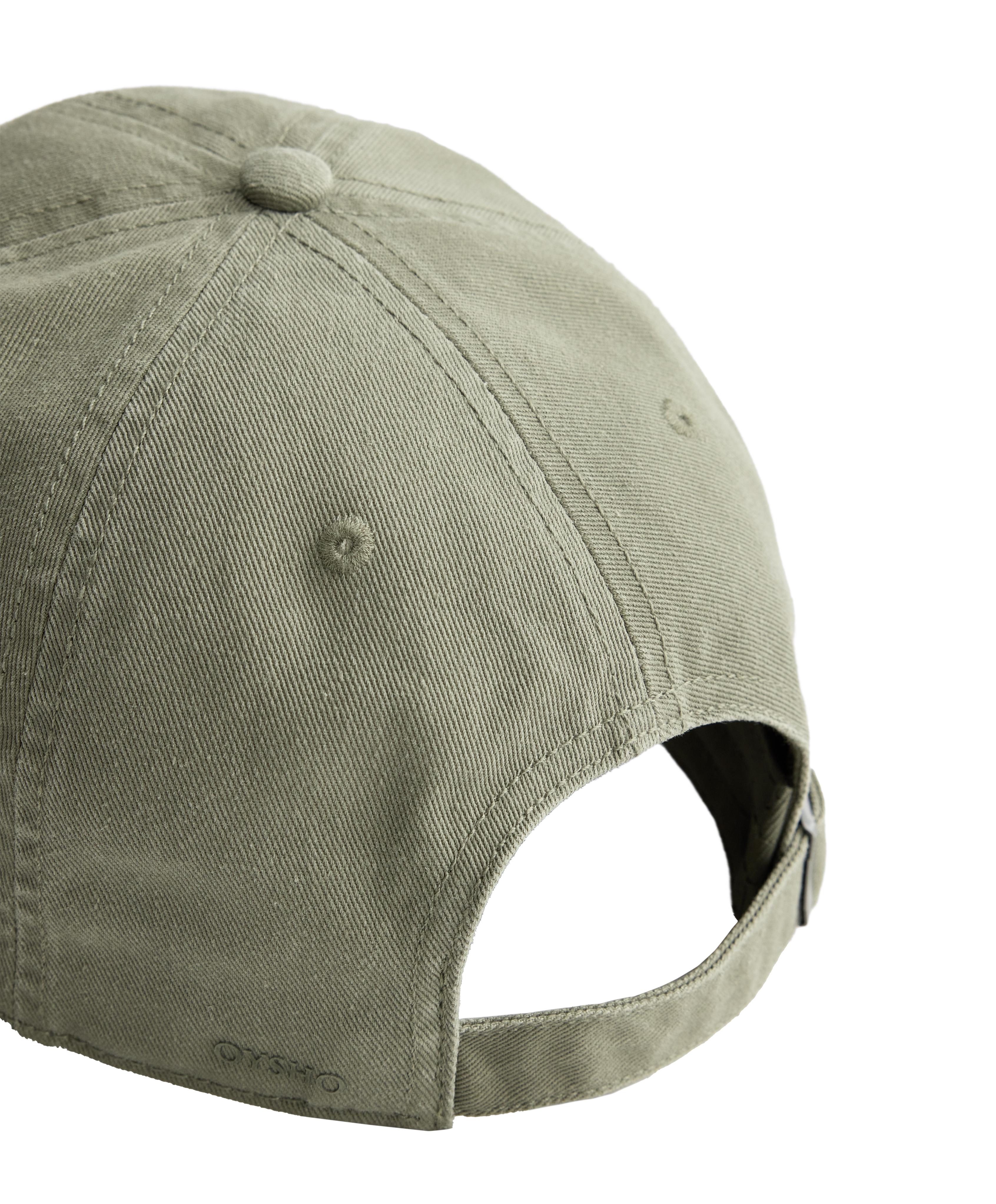 Washed-effect 100% cotton cap — KHAKI