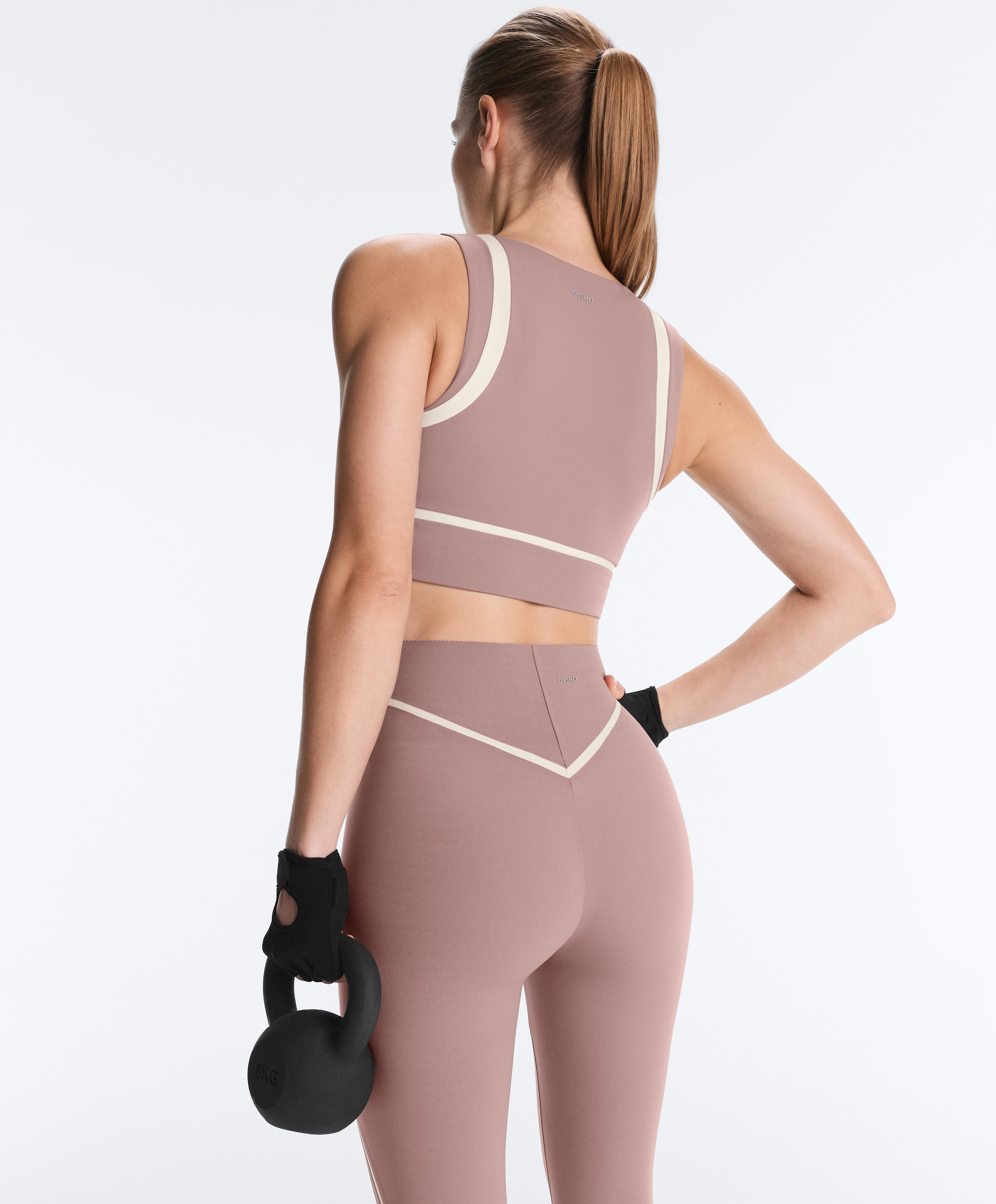 Compressive contrast tank top — DARK LILAC