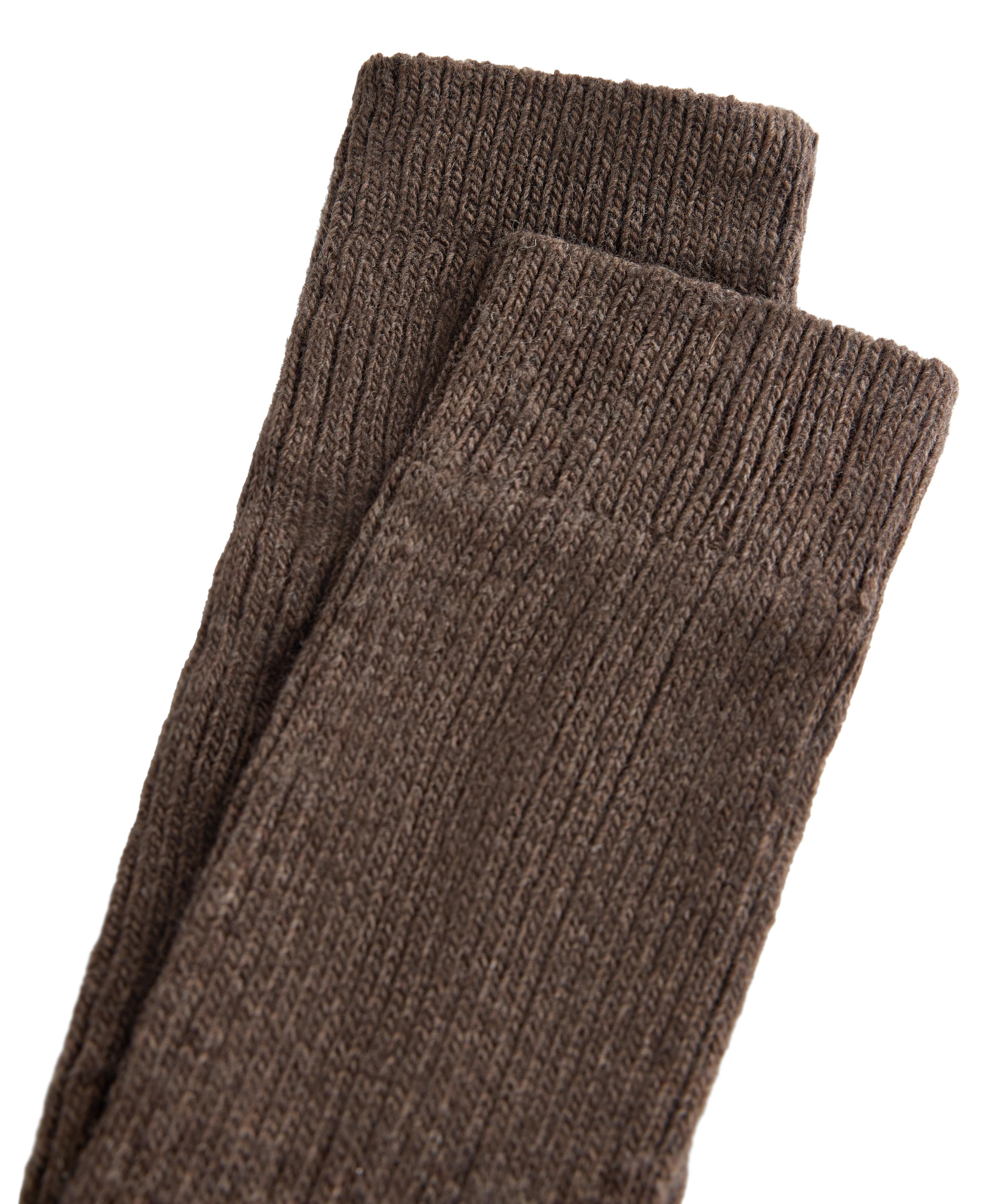 18% cashmere 13% wool long socks — DARK BROWN