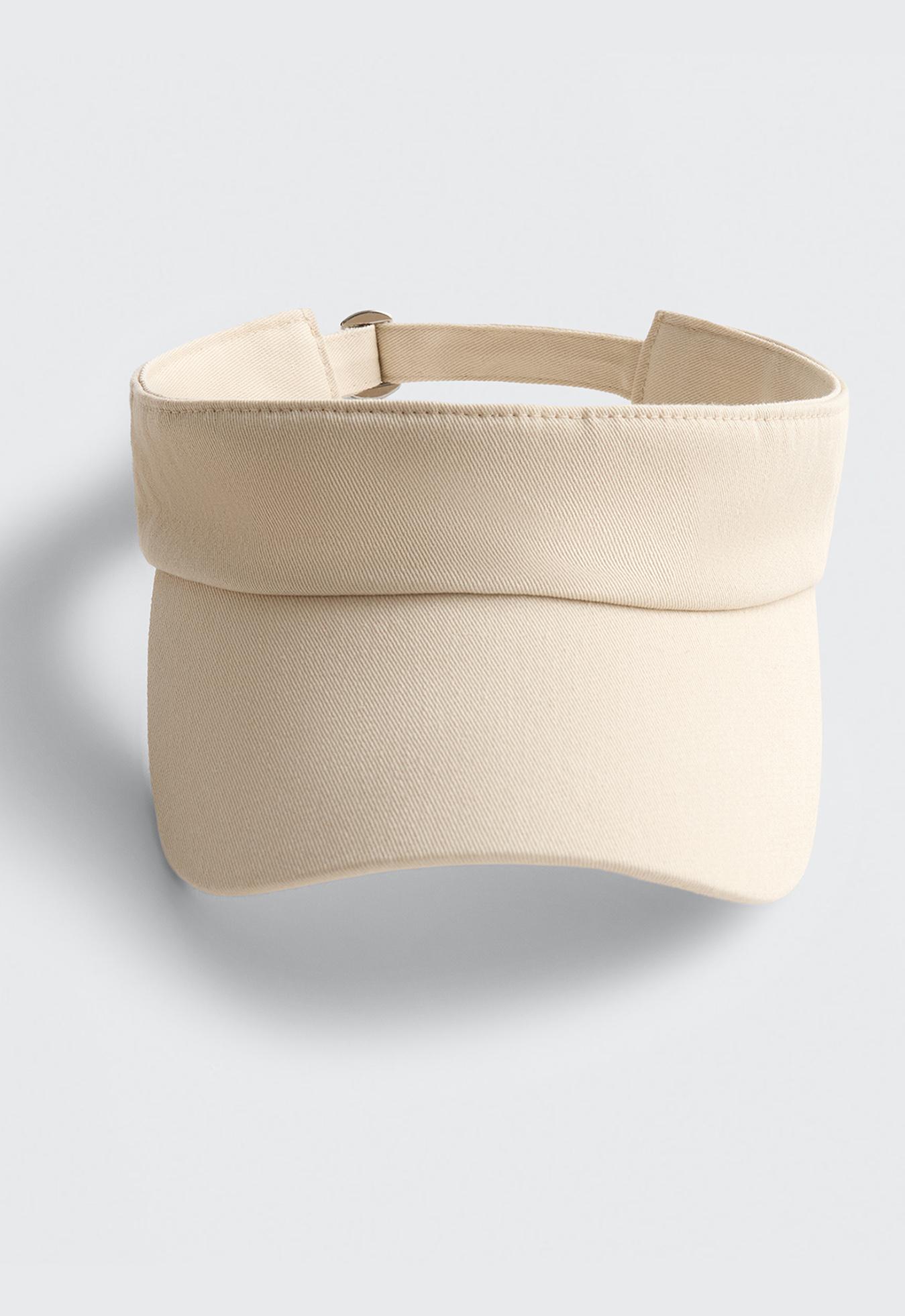 Washed-effect 100% cotton visor — ECRU