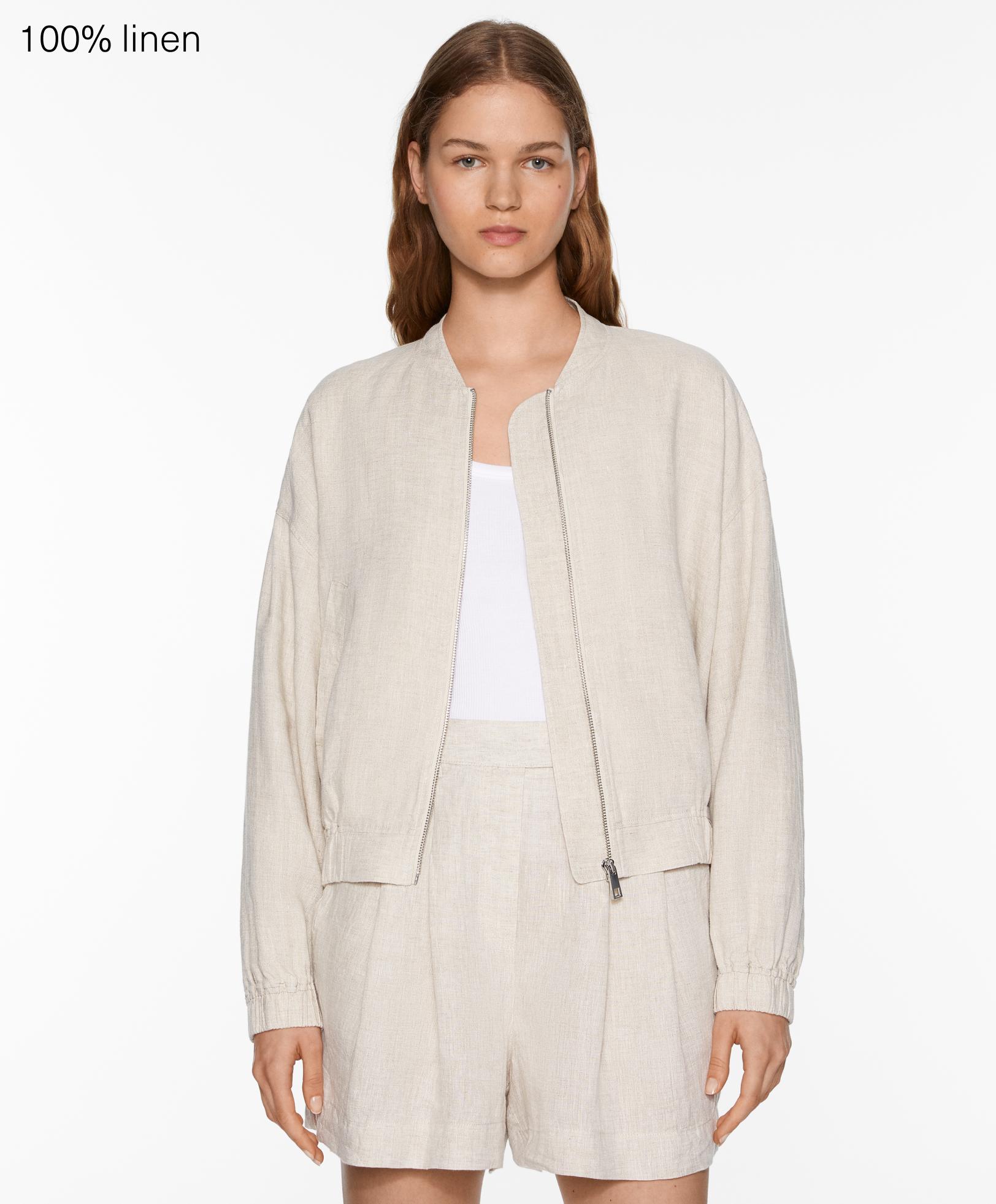 100% linen bomber jacket - Sale