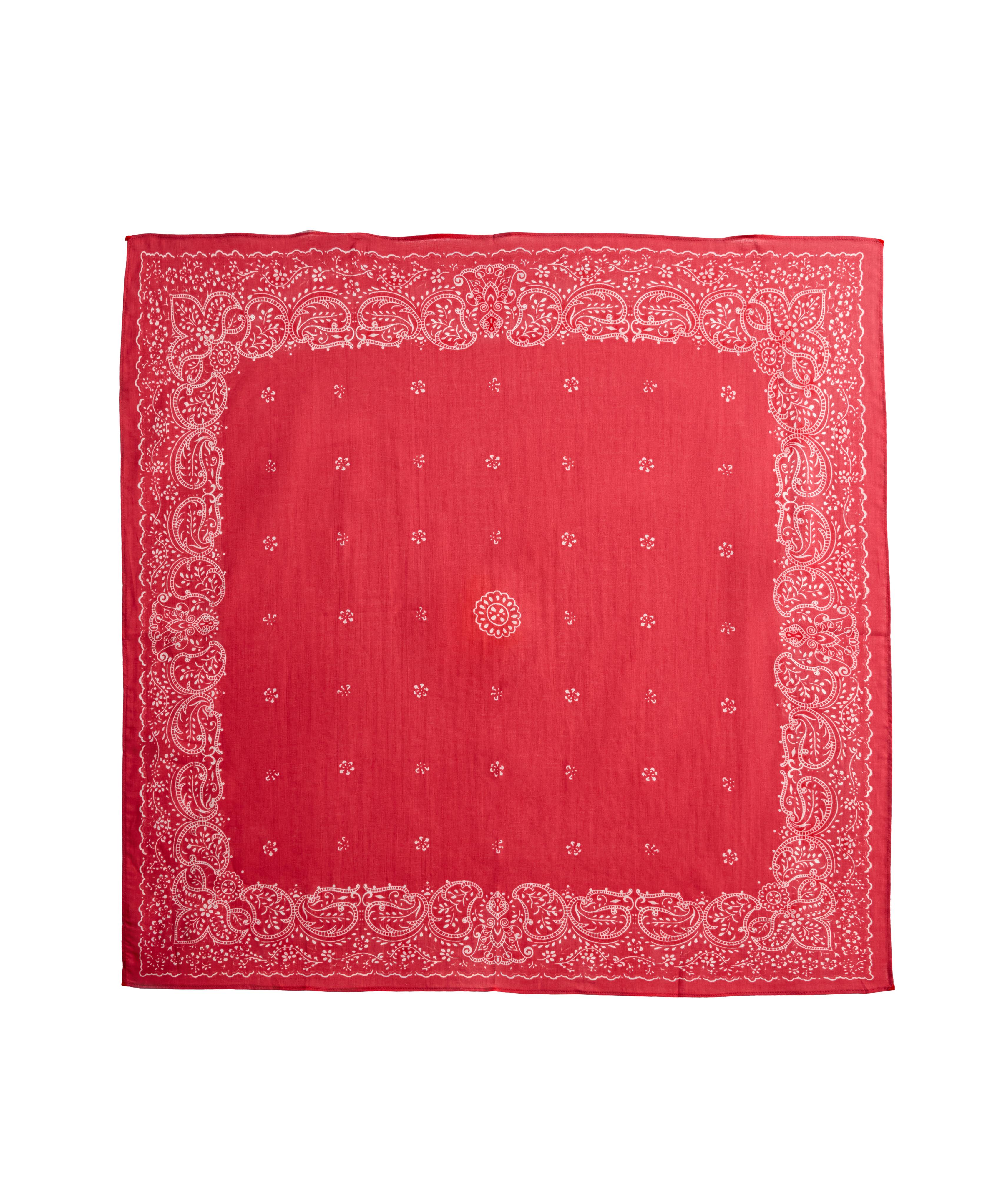 Printed 100% cotton bandana — RED