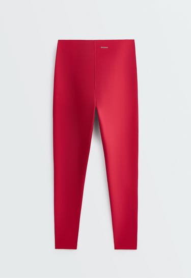 High-waisted Extra Compressive core control ankle-length leggings — RED 7