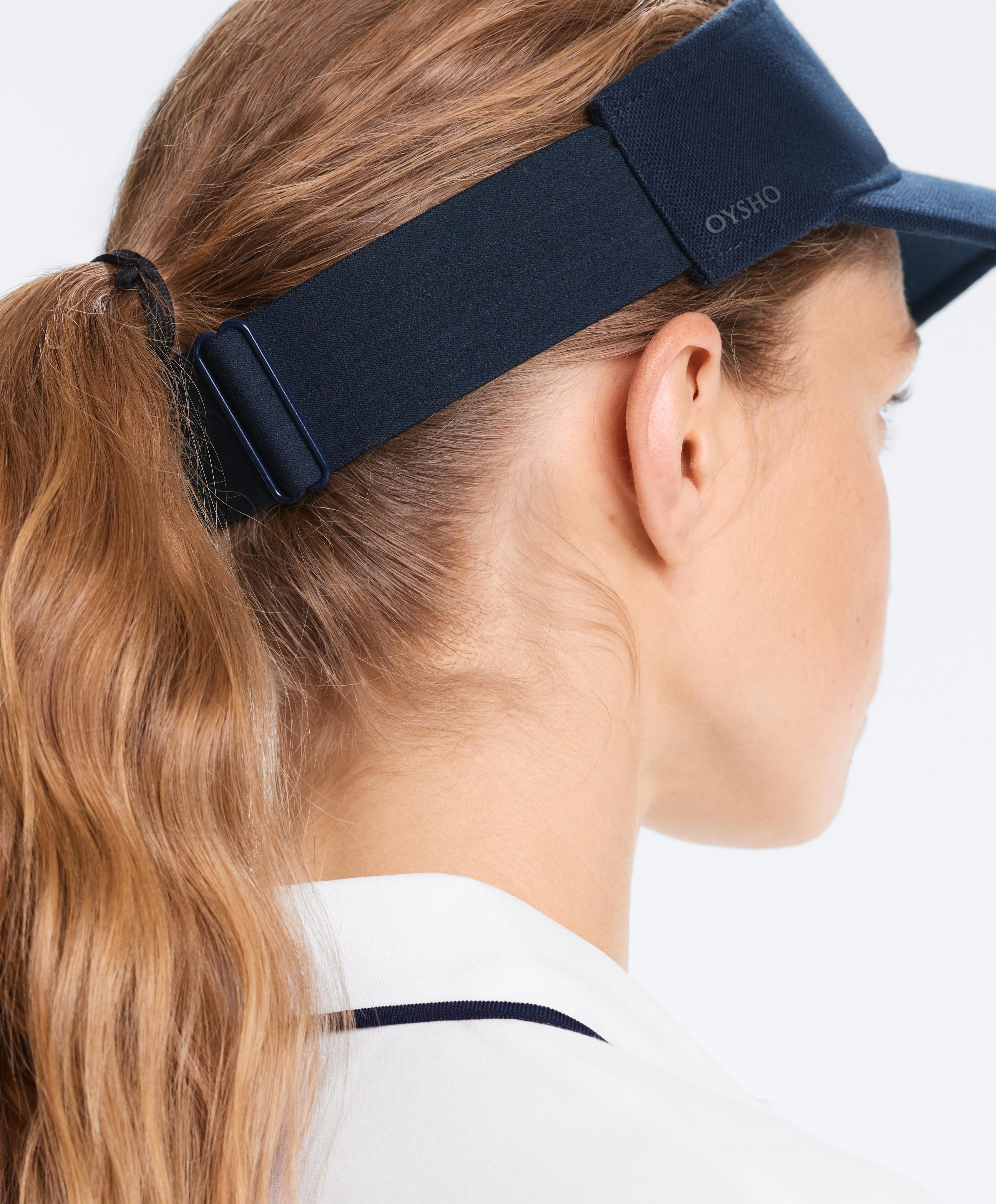Cotton-blend piqué sports visor — NAVY BLUE