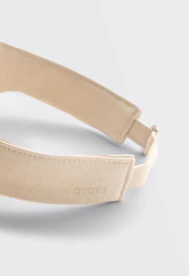 Washed-effect 100% cotton visor — ECRU 2