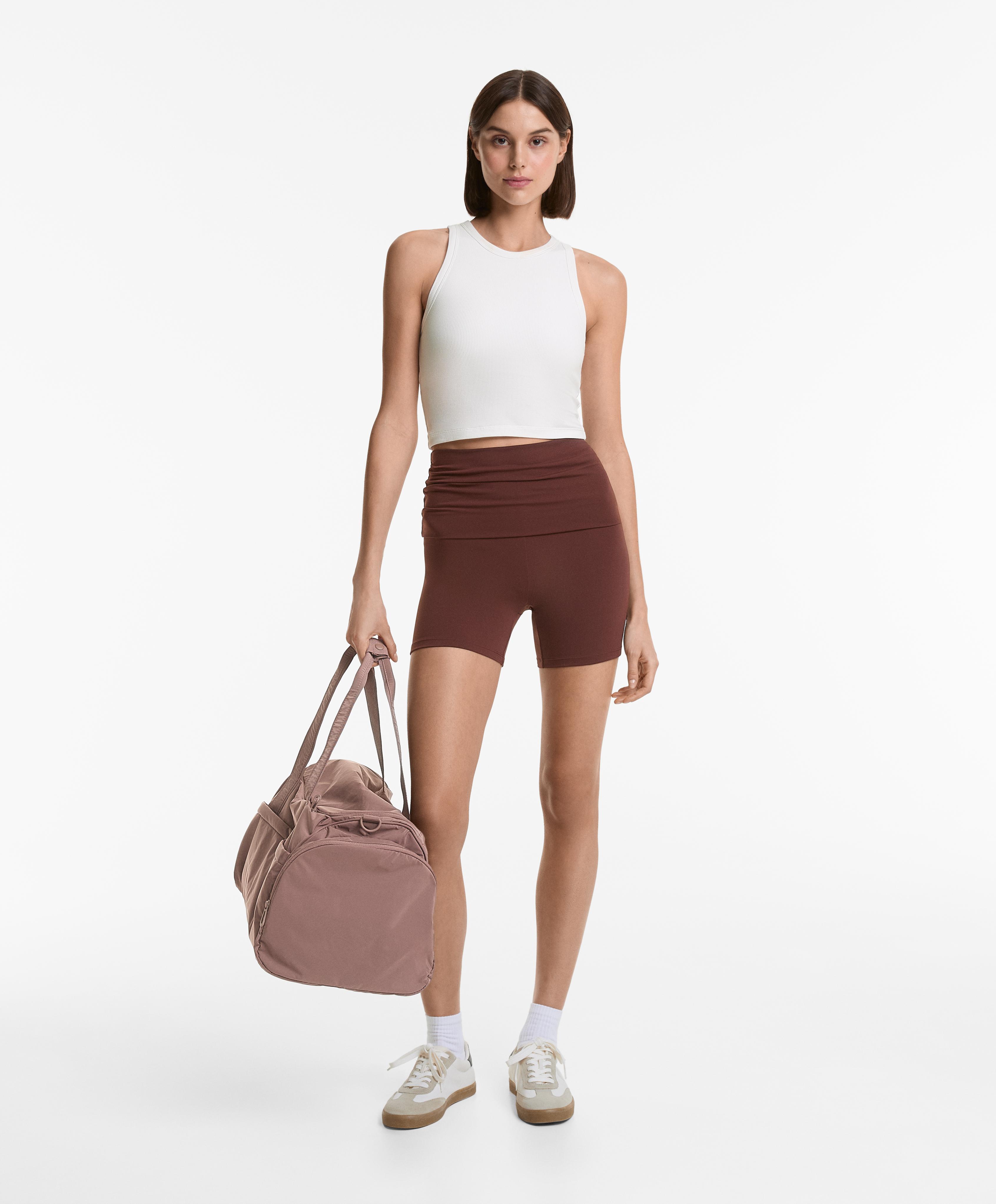 Rib modal blend long tank top — WHITE