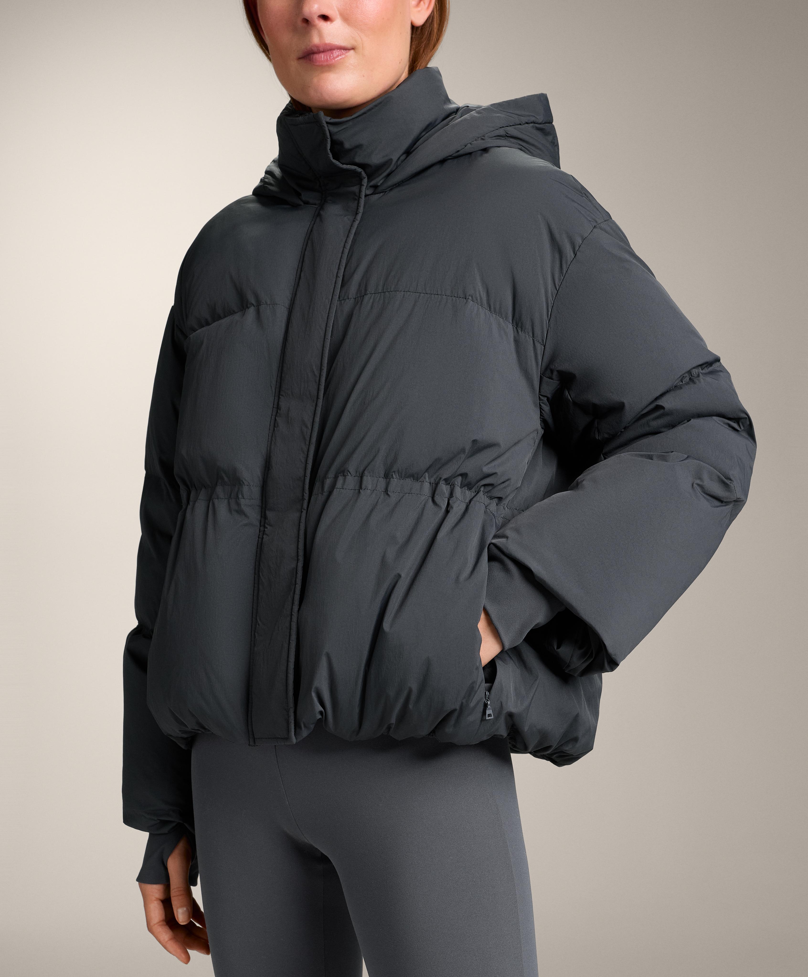 Short 100% down puffer jacket — ASPHALT