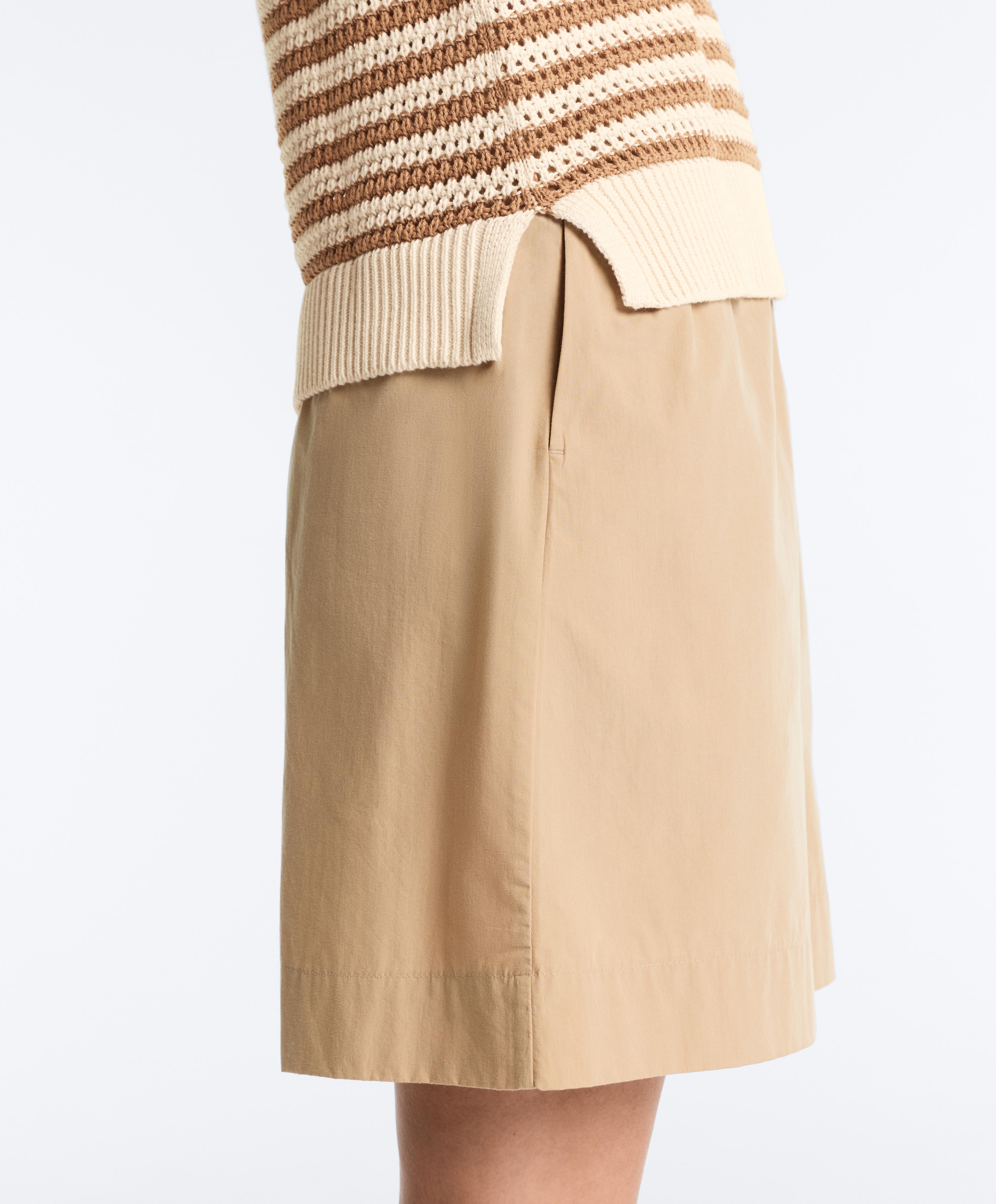 Striped V-neck knit vest — ECRU