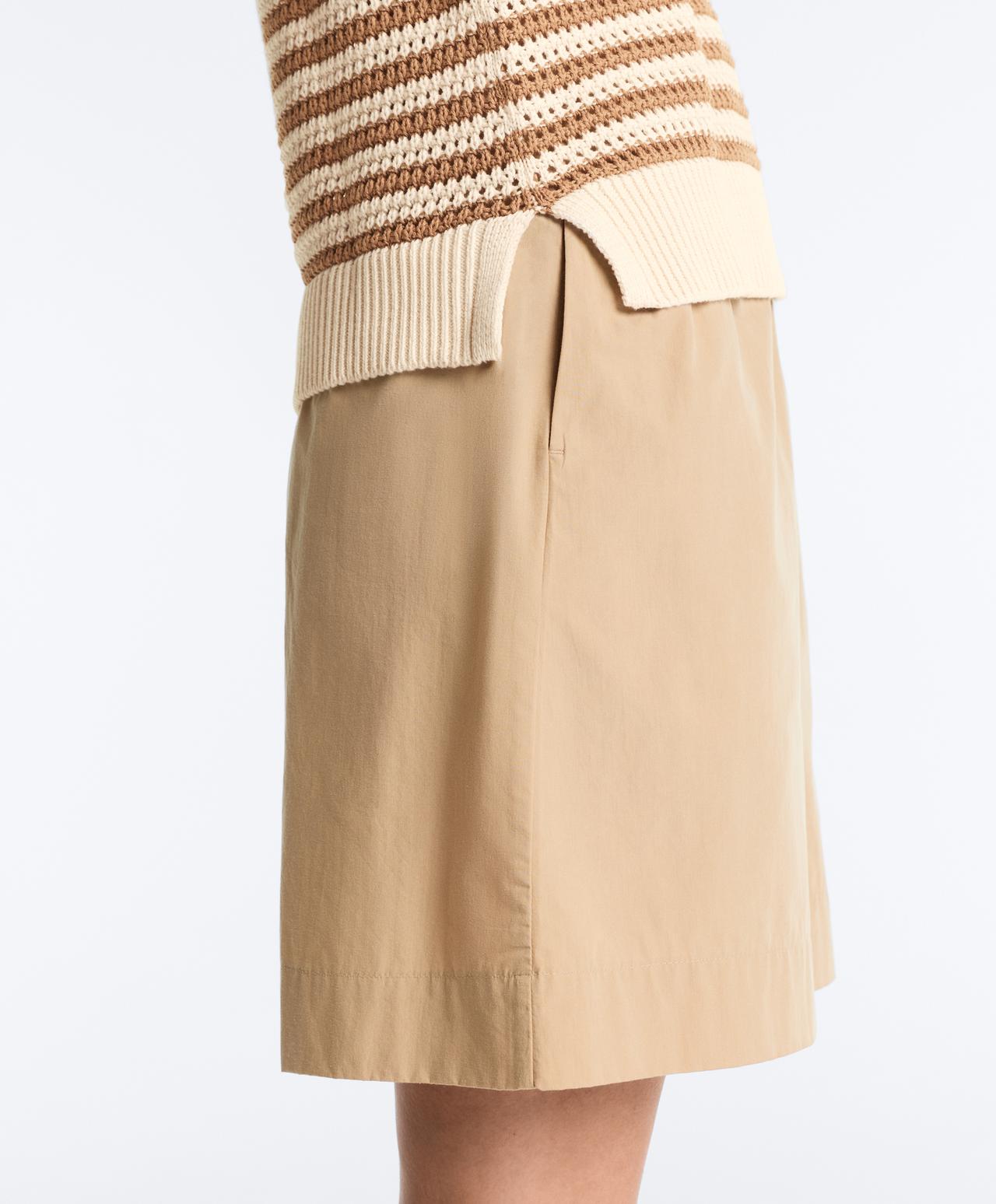 Striped V-neck knit vest — ECRU
