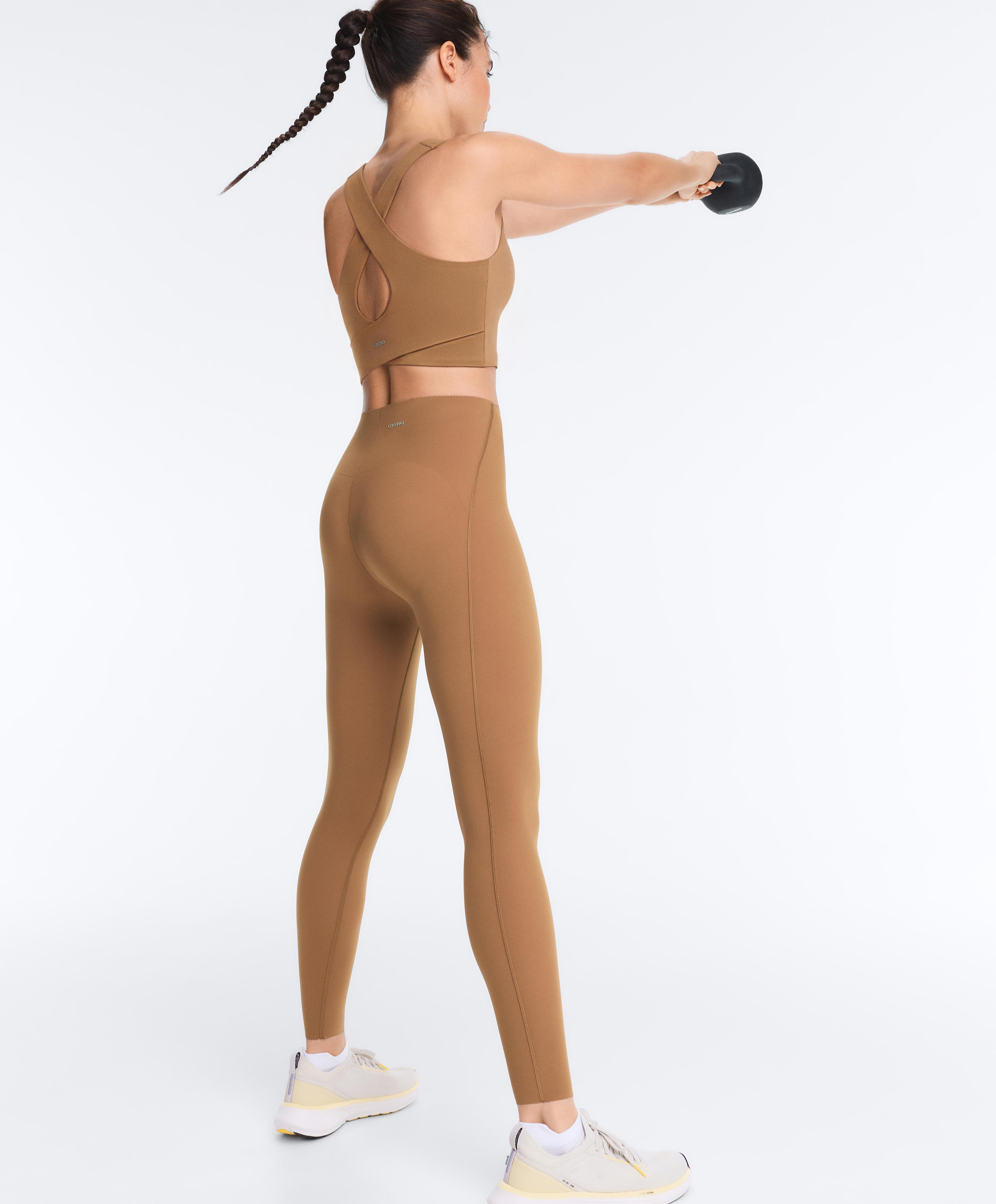 Light Touch crossover back tank top — PALE BROWN
