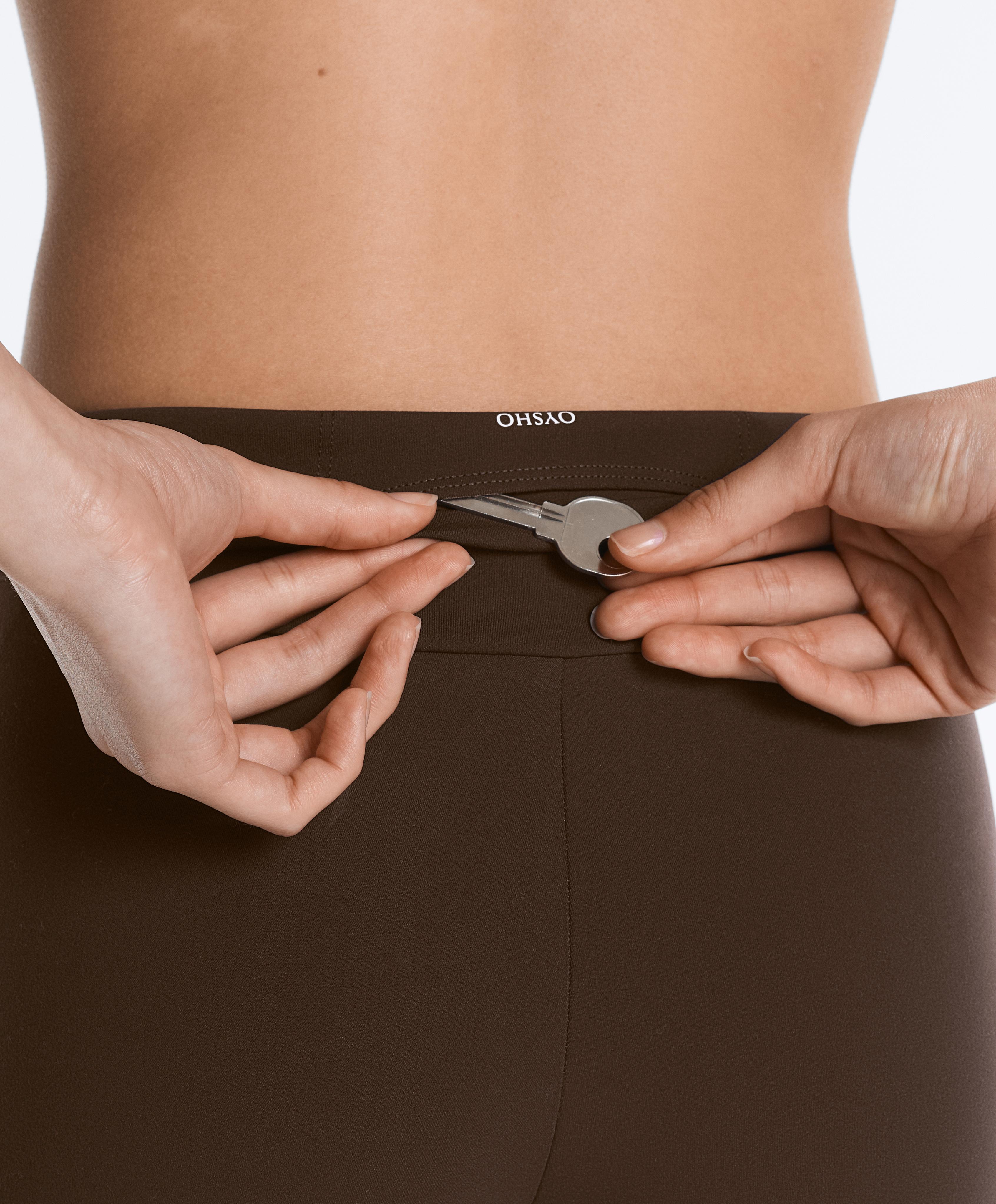 Comfortlux high-rise 40cm knee-length leggings — DARK BROWN