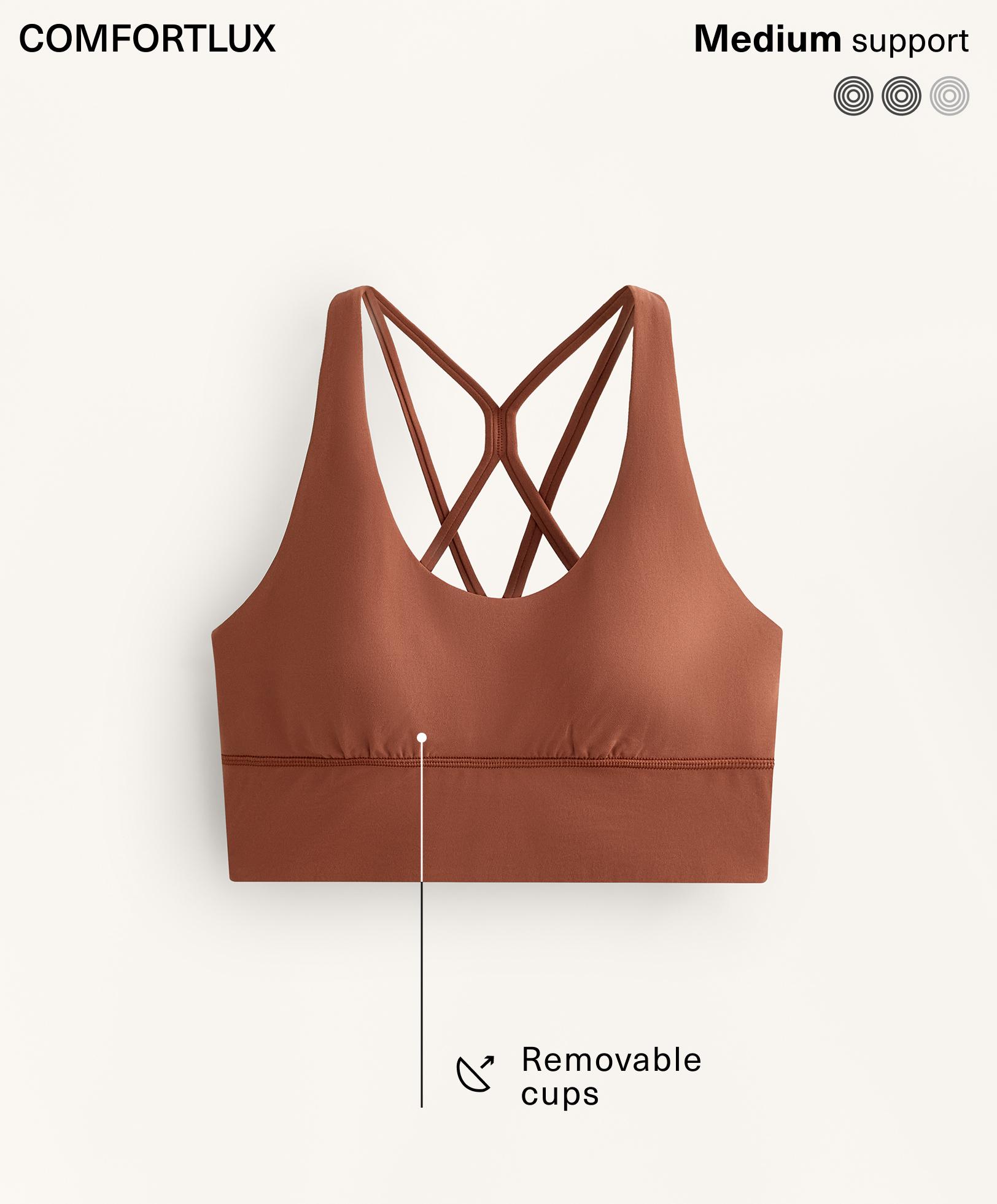 Medium-support Comfortlux sports bra with cups — TERRACOTTA