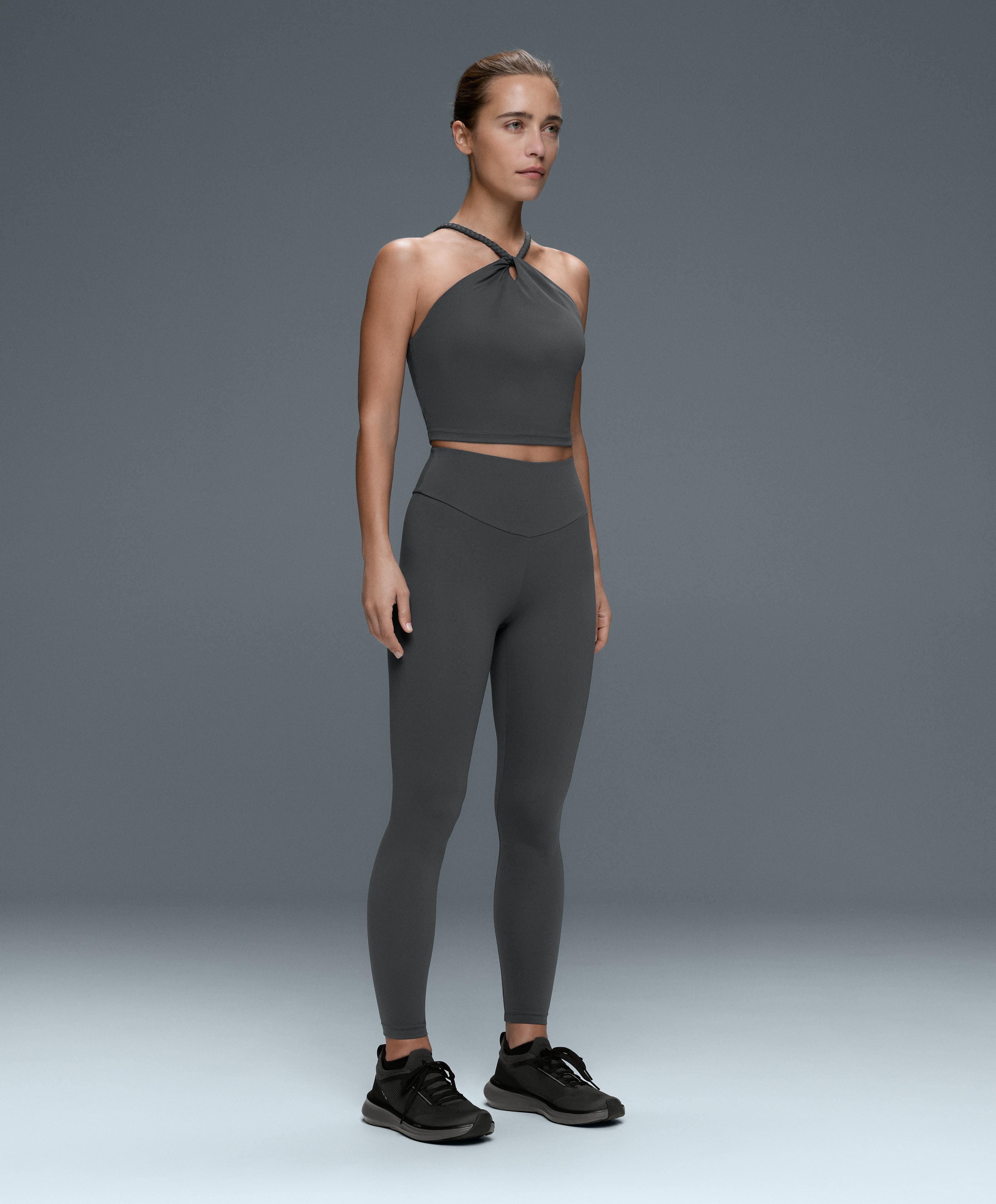 Comfortlux braided halter tank top — STEEL GREY