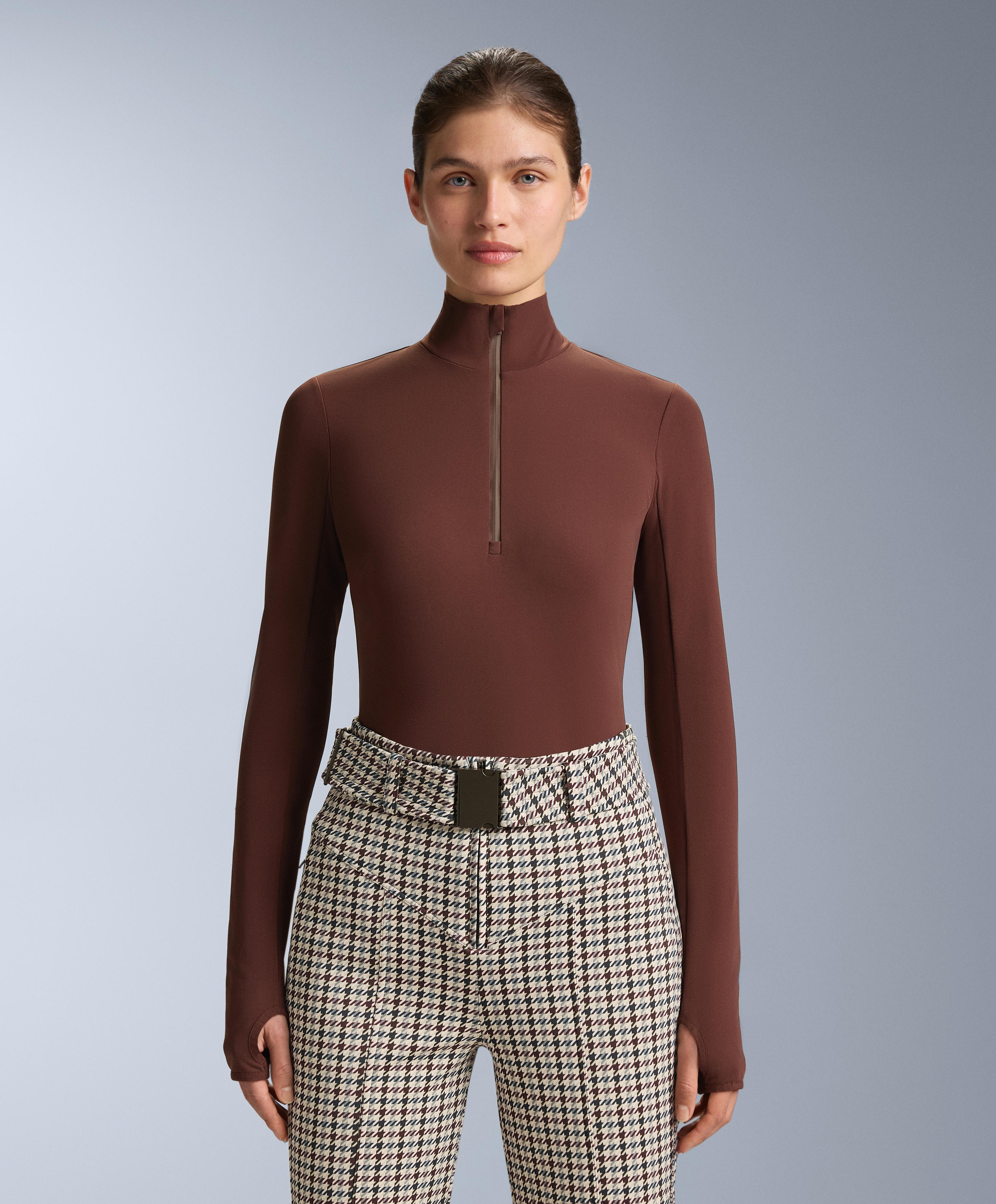 Thermal base layer half-zip top — BURGUNDY