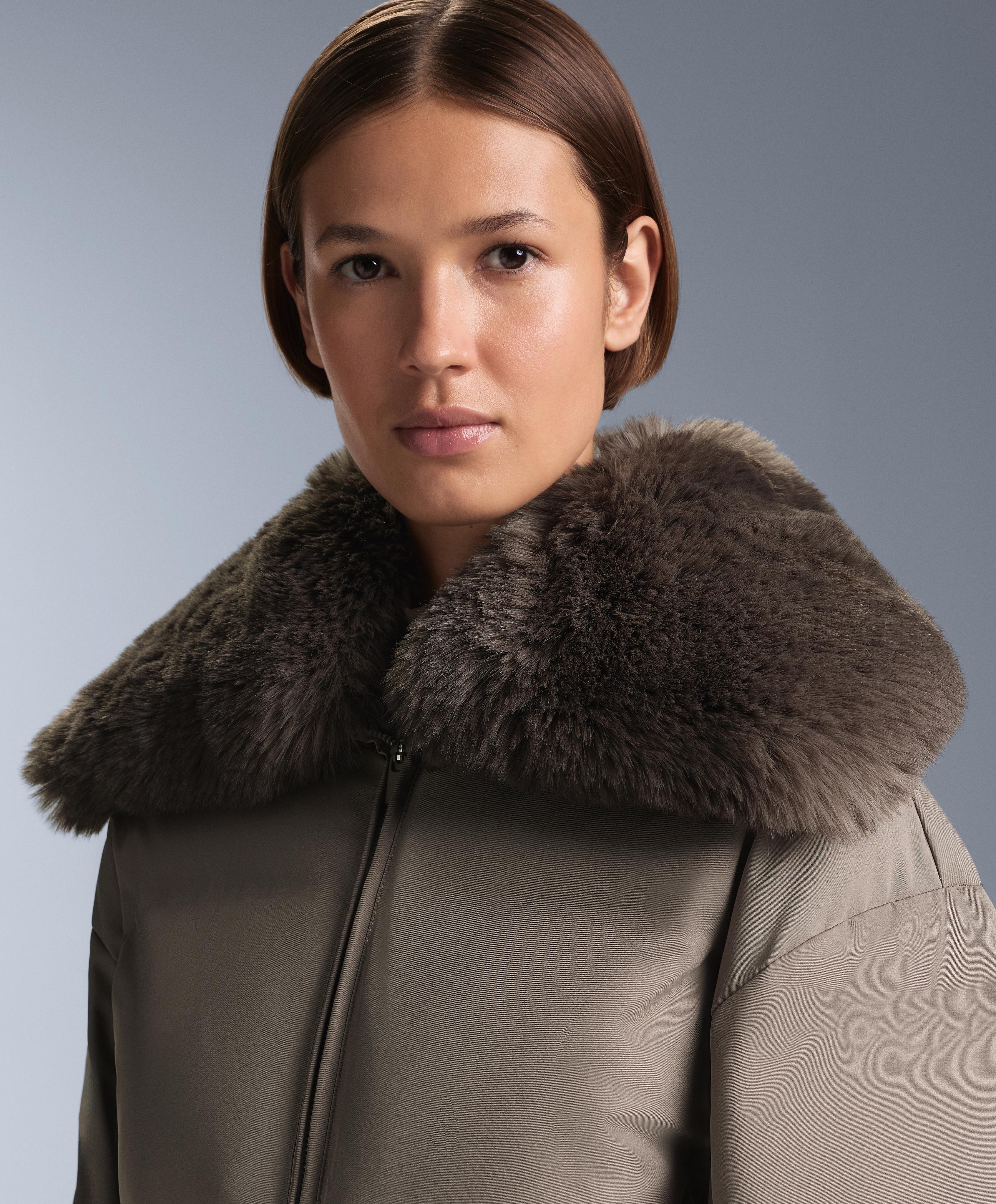 MINARDI PIUME SKI water-resistant 80% down and 20% feather jacket — DARK TAUPE (alternate view)