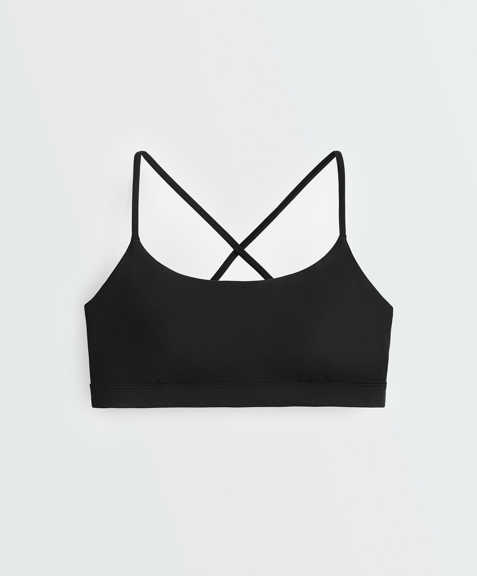 Low-support Comfortlux sports bra with straps — BLACK