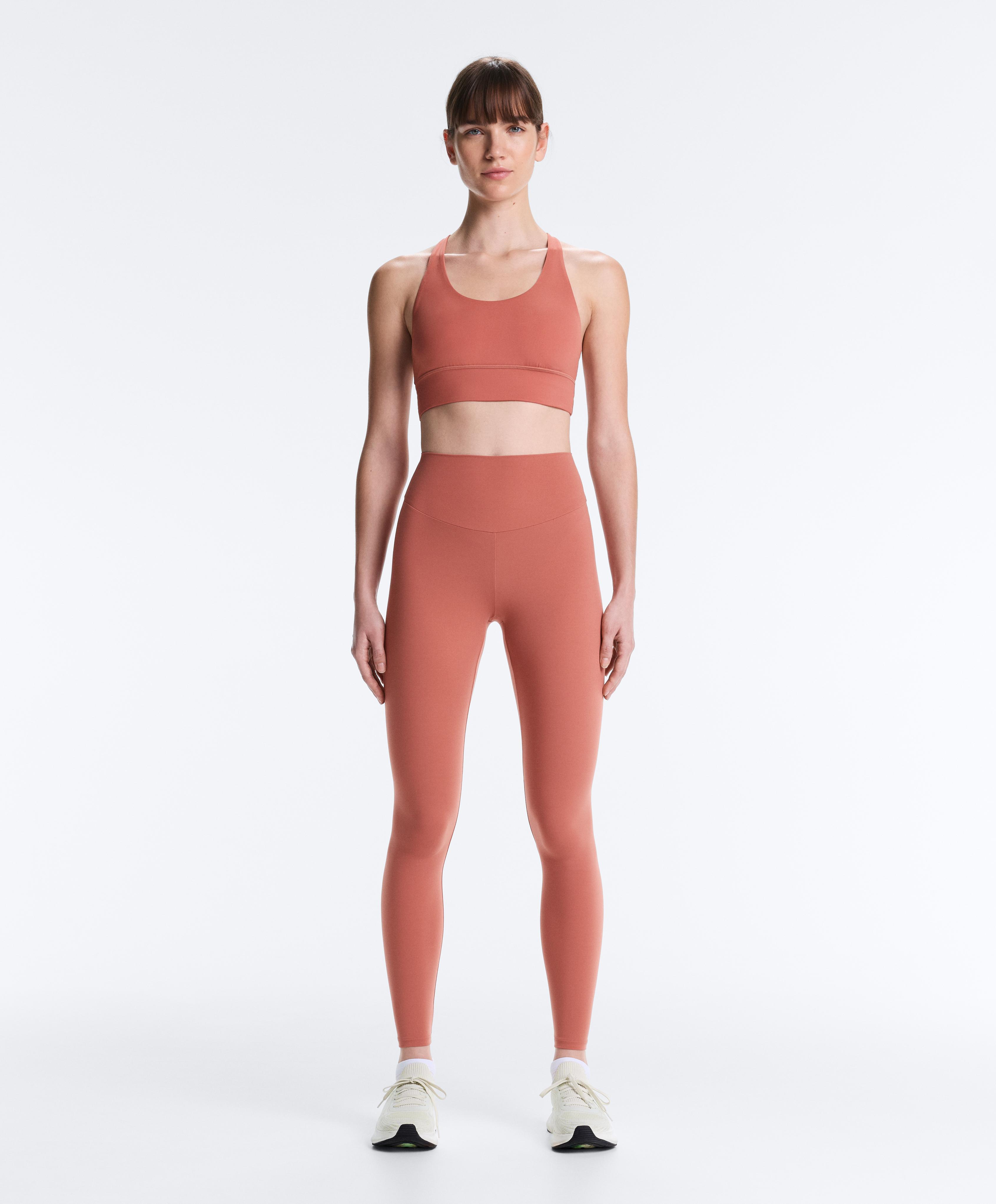 Comfortlux high-waisted ankle-length leggings — ROSETTE BLUSH