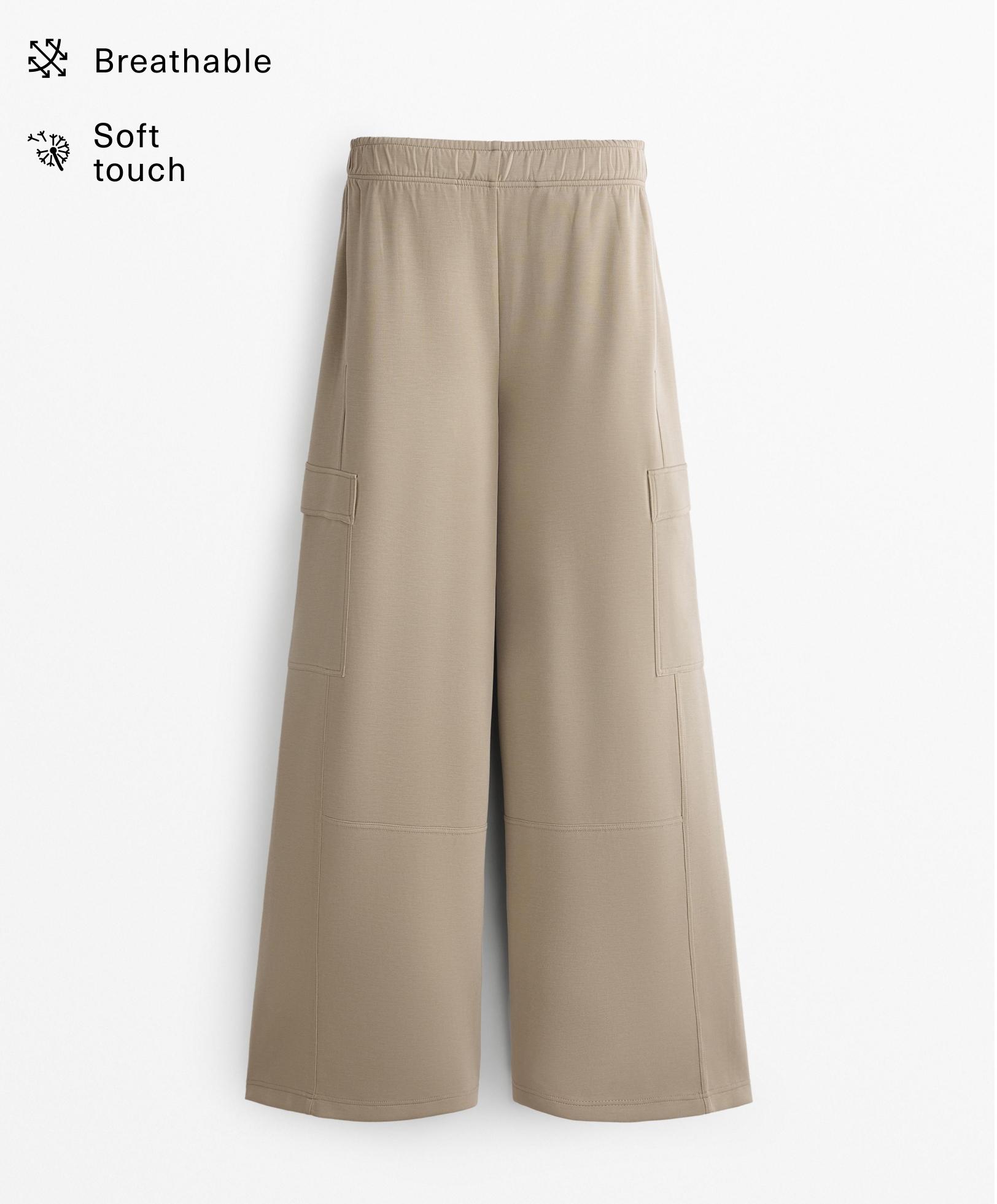 Cargo trousers with soft-touch modal