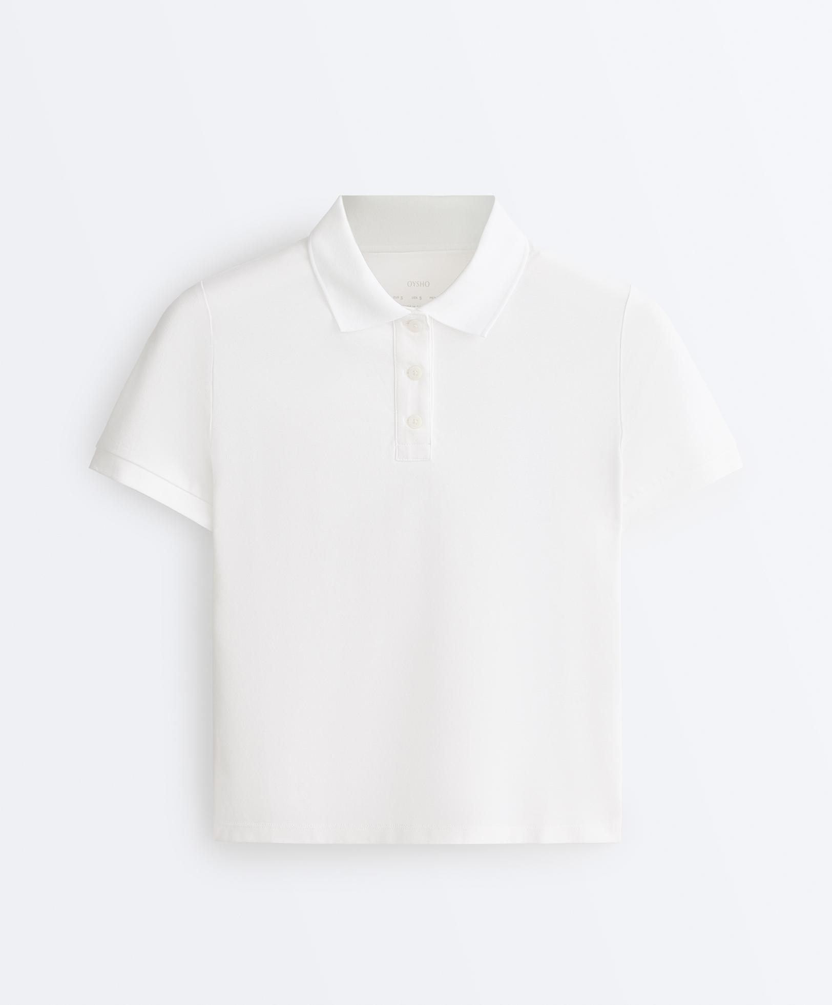 Slim-fit piqué cotton polo shirt — WHITE
