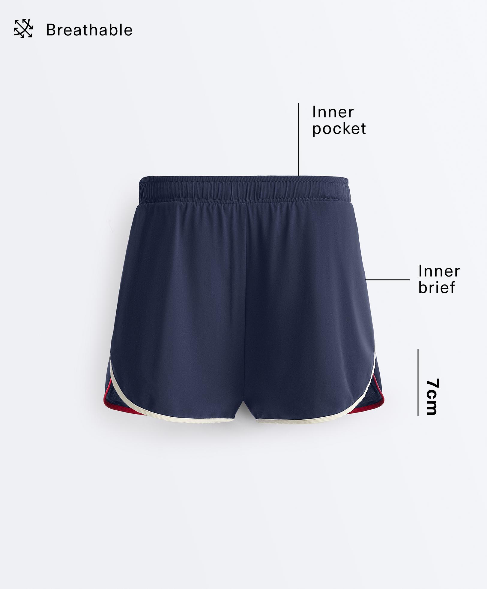 Elasticated Shorts — NAVY BLUE