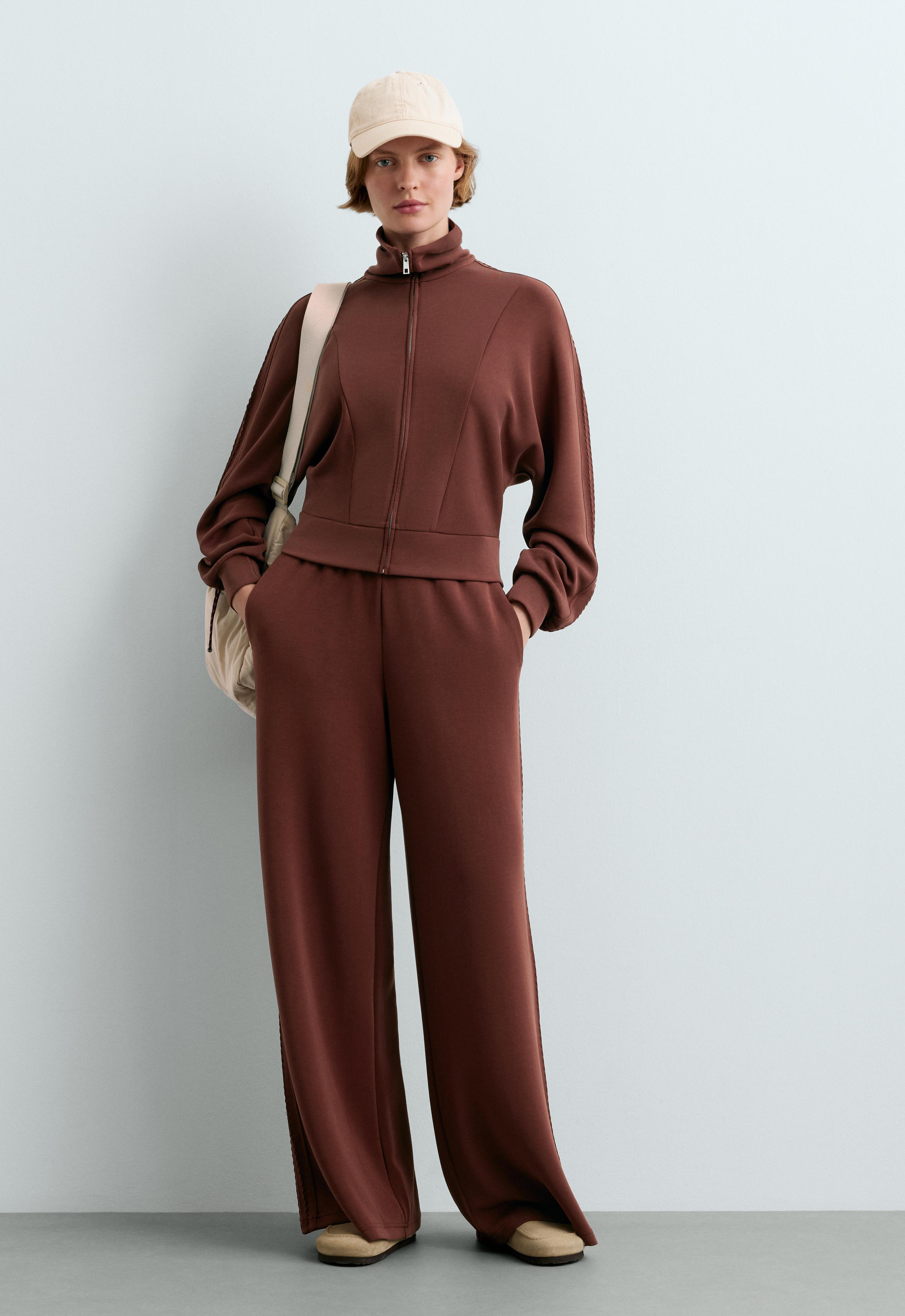 Soft-touch modal bomber jacket — TERRACOTTA