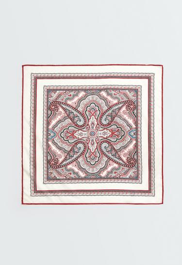 100% cotton paisley scarf — BEIGE 1