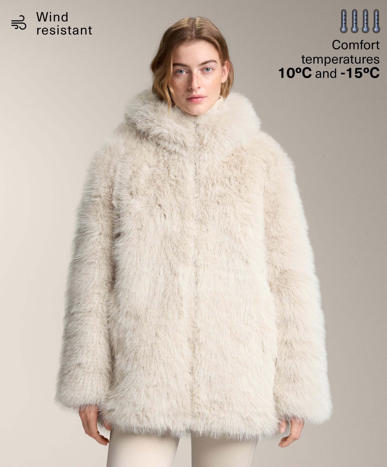 Faux fur hooded jacket Faux fur hooded jacket