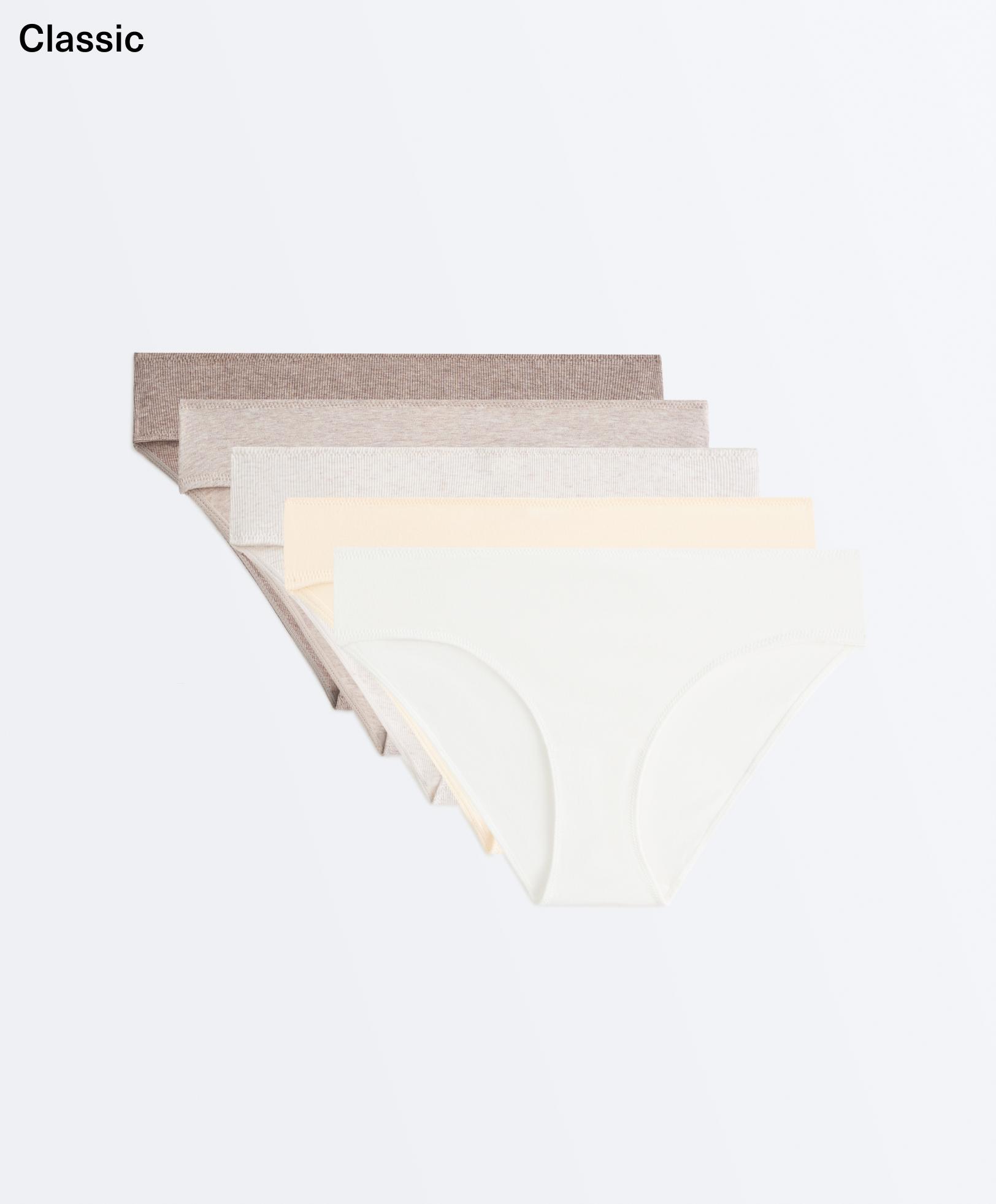 5 rib cotton blend classic briefs — TAN MELANGE