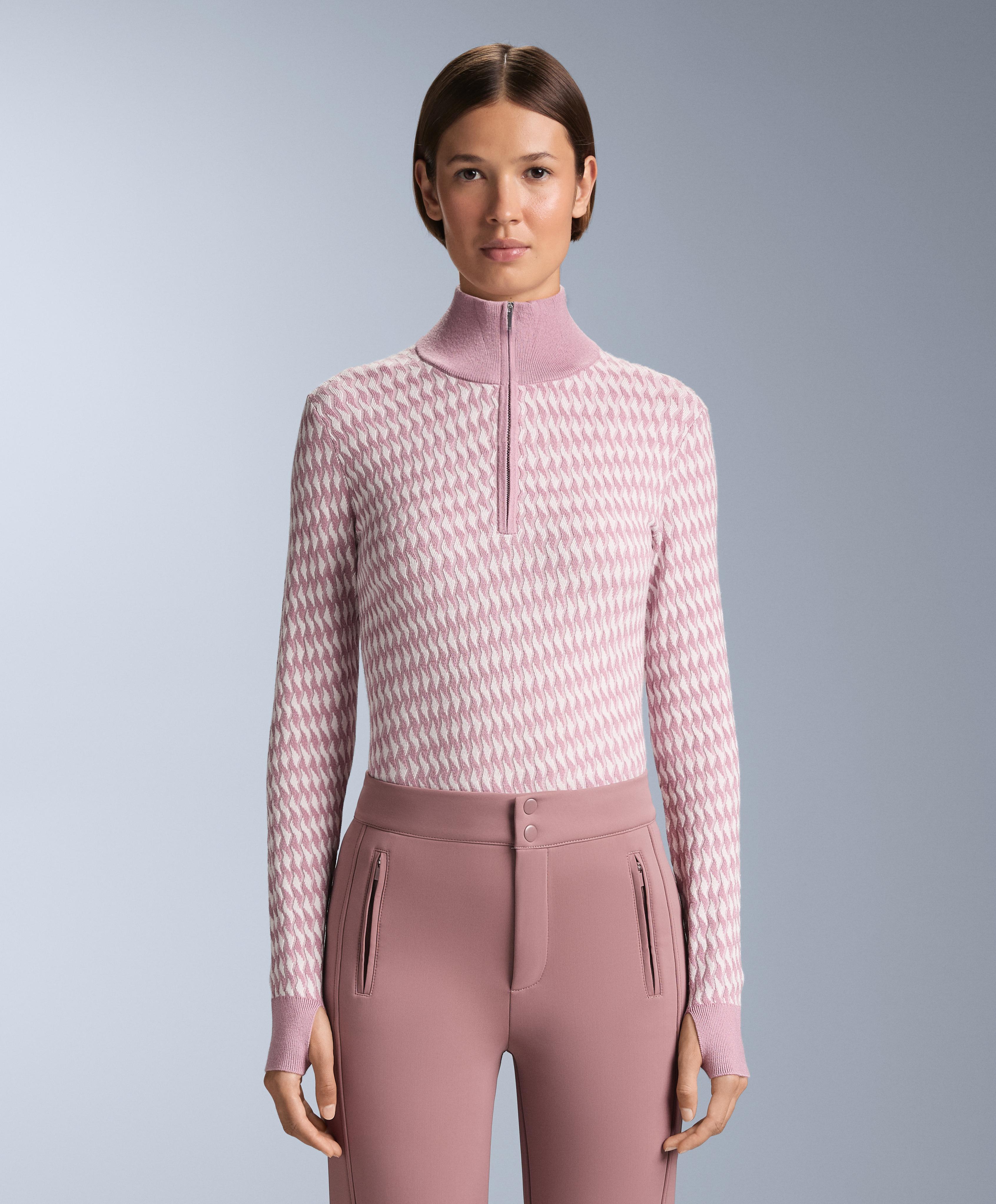 חולצת שכבת בסיס תרמית מבד ג'קארד גאומטרי חולצת שכבת בסיס תרמית מבד ג'קארד גאומטרי